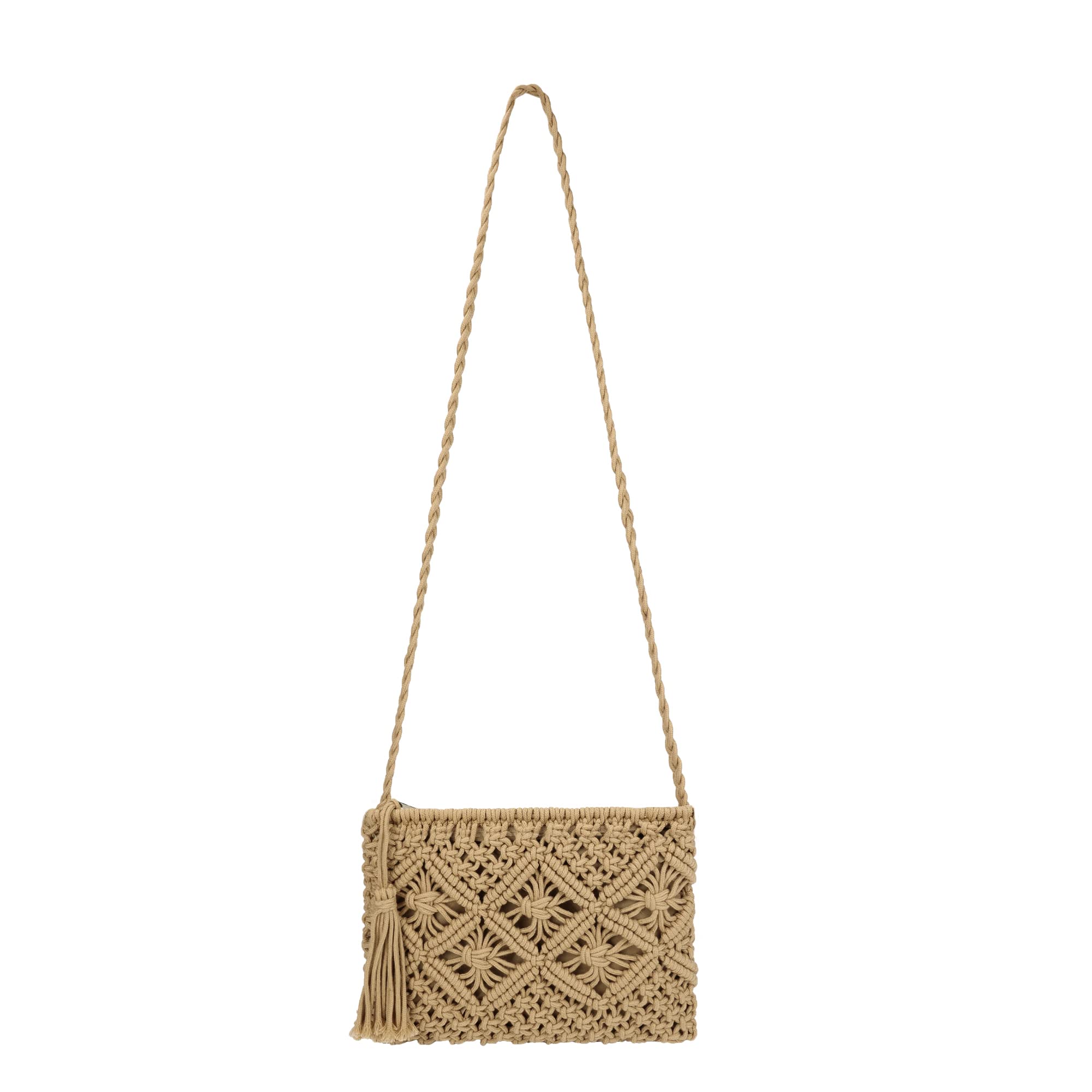 Handmade Crochet Shoulder Bag for Women - Boho Woven Beach Crossbody Purse with Tassel | Perfect for Summer Outings, Vacations & Boho Fashion Accessories