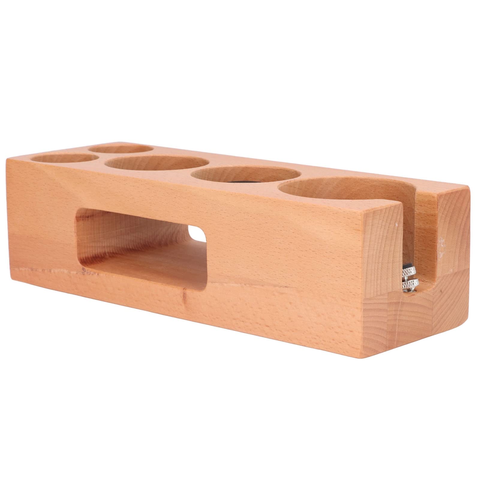 Premium Wooden Coffee Tamper Mat - Non-Slip Base for 2.3in Espresso Machines | Multi-Functional Barista Tool with Handle Bracket | Perfect for Home & Professional Coffee Brewing