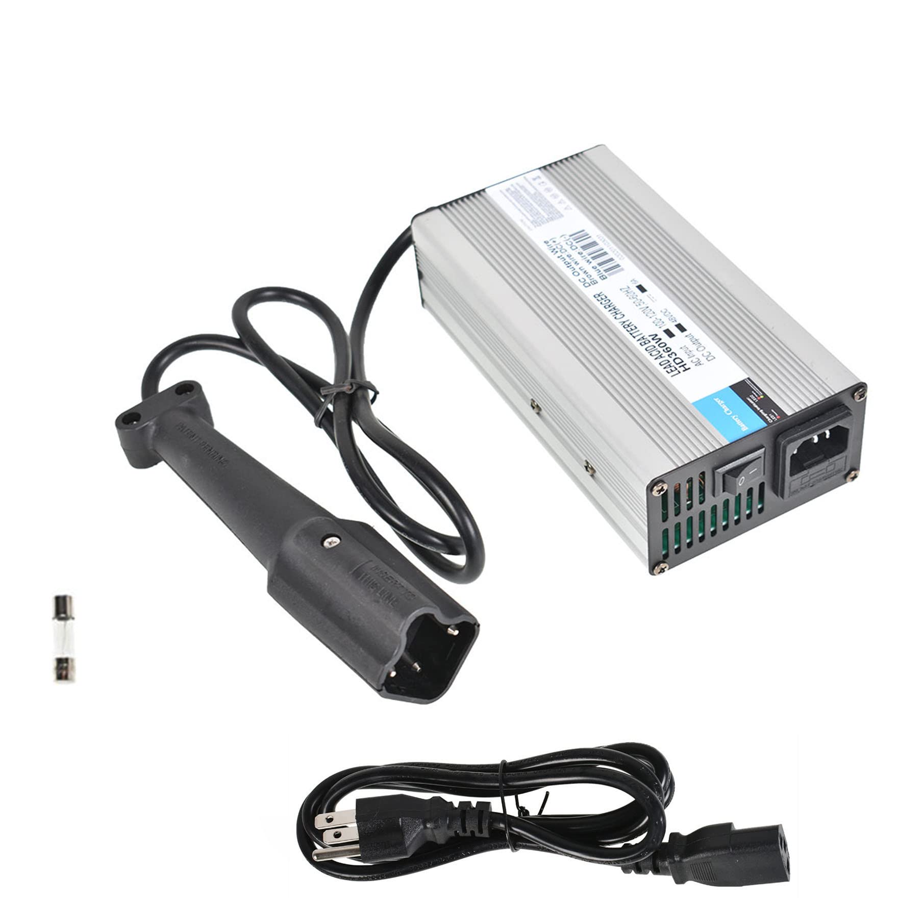48V 5A Golf Cart Battery Charger - Compatible with EZGO TXT, Yamaha Star DS, Club Car & RXV - Fast Charging for Golf Carts, Electric Vehicles & Mobility Scooters - Perfect for Home, Course & RV Use
