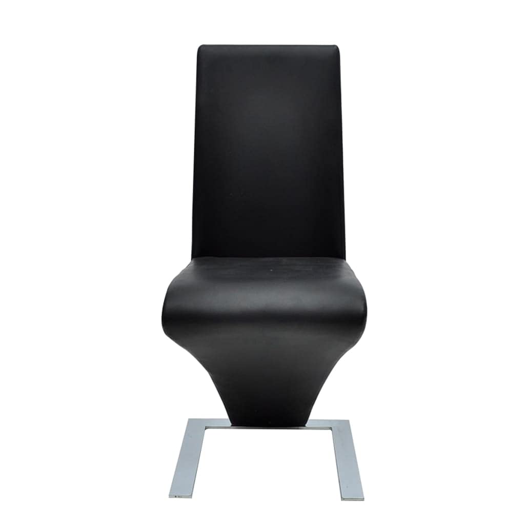 2 Pack Black Faux Leather Dining Chairs - Comfortable Kitchen Chairs Set for Dining Room, Living Room, Bedroom & Restaurant - Modern PU Leather Seats with Sturdy Metal Legs (Perfect for Home Decor & Small Spaces)