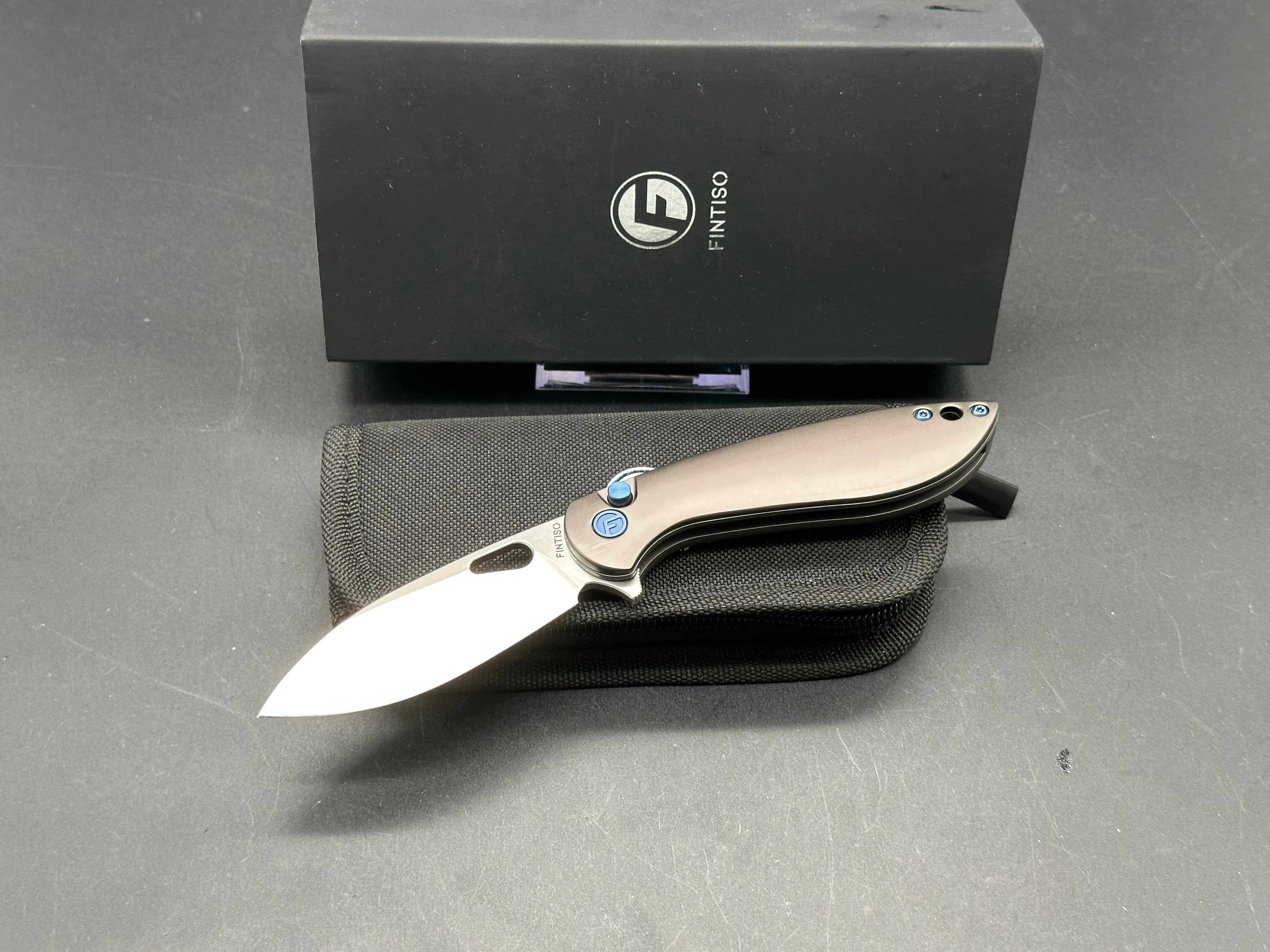 FINTISO COBRA Grey Aluminum Alloy Pocket Knife - 3.1
