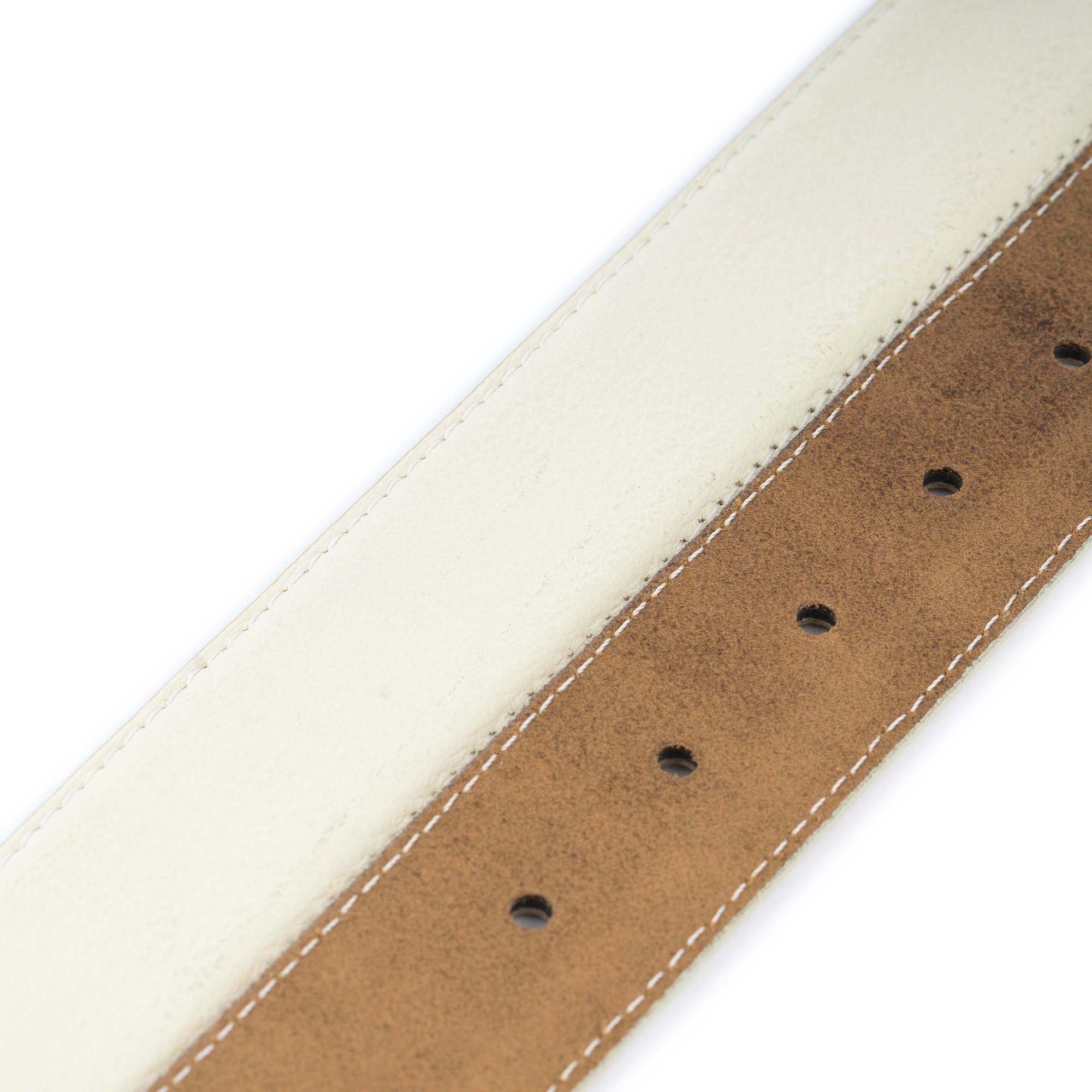 Premium Genuine Creme Leather Belt Strap Replacement for Montblanc Buckles - High-Quality Grained Leather - Perfect for Business, Formal & Casual Wear