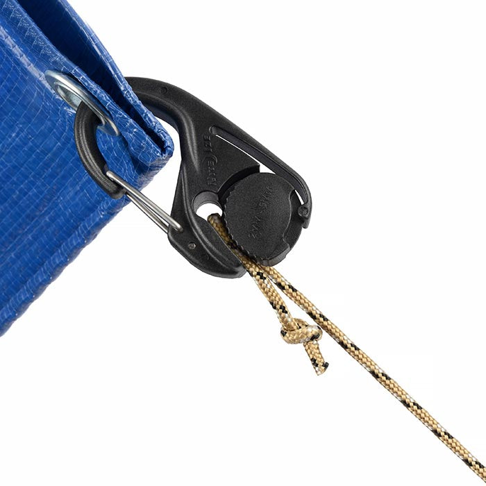 Nite Ize CamJam 2 Pack with 8ft Tan Rope - Heavy Duty Cord Tighteners for Camping, Hiking & Outdoor Gear Organization - Secure Tents, Tarps & Equipment Easily
