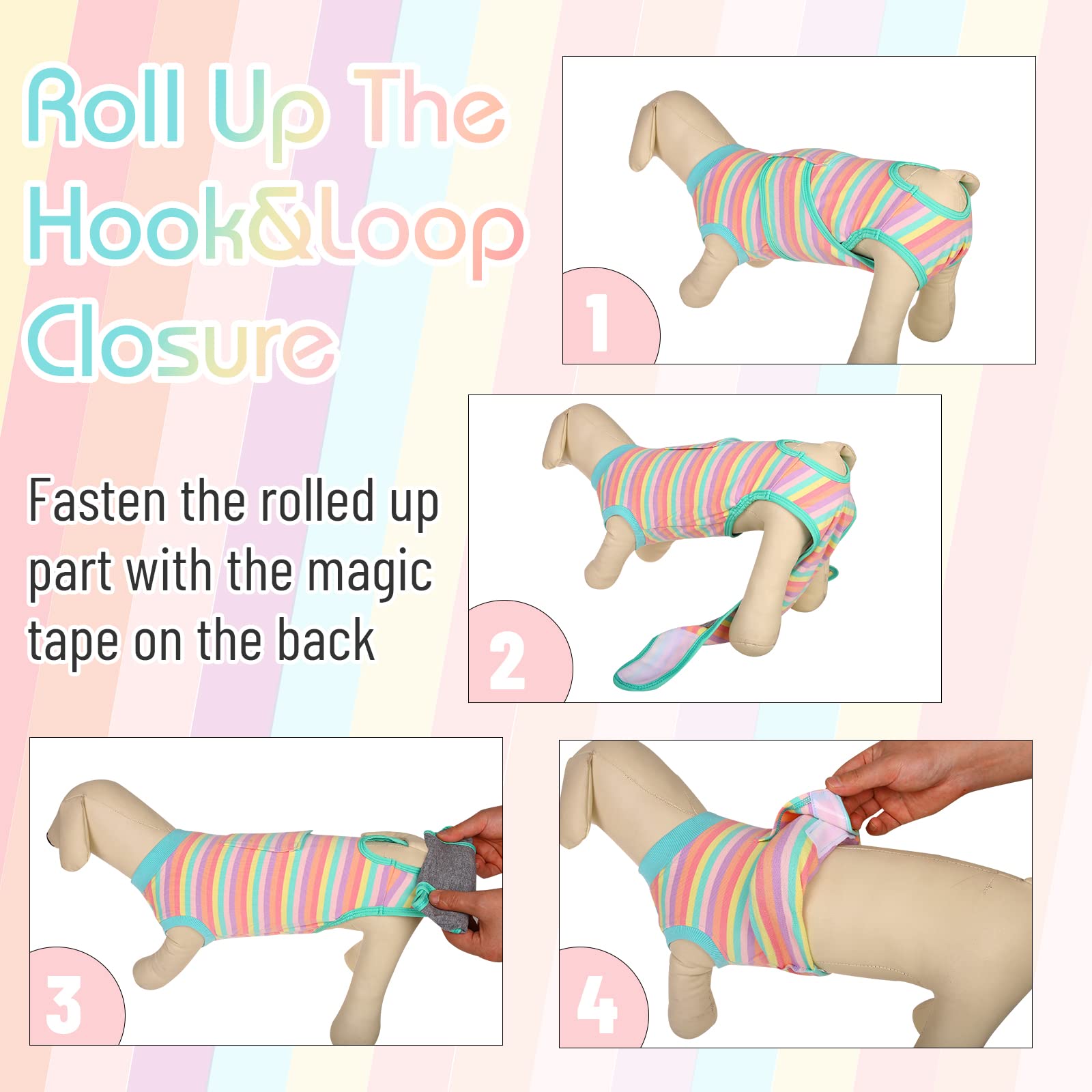 Post-Surgery Recovery Suit for Dogs - Soft Breathable Dog Bodysuit, E-Collar Alternative for Male & Female Pets - Anti-Licking Wound Protection Onesie (Mint Green Stripes, XL) - Ideal for Spay/Neuter Recovery & Wound Healing After Surgery