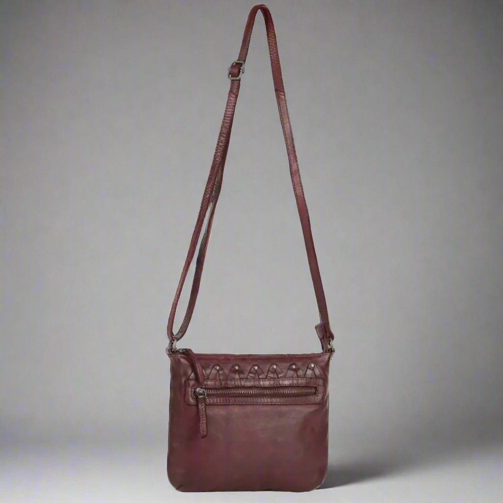 MET V Stitch Crossbody Leather Bag for Women - Stylish & Durable Handbag with Adjustable Strap - Perfect for Work, Travel & Everyday Use