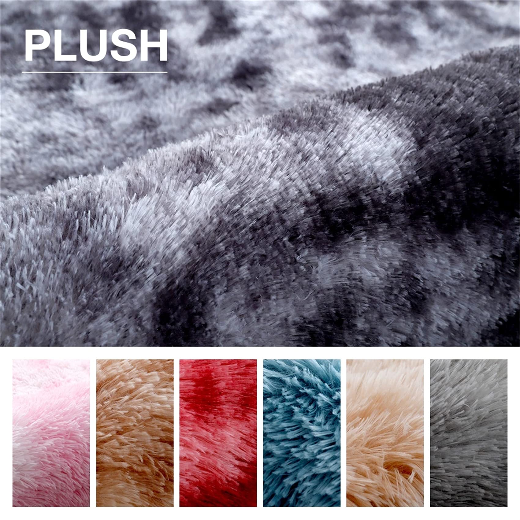 Soft Shaggy Area Rugs for Living Room & Bedroom - Anti-Slip Modern Fluffy Carpet for Home Decor - Large 140x200cm Black Floor Mat - Perfect for Hallway, Kids Room & Cozy Spaces