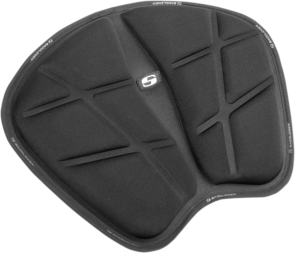 Saddlemen 0810-2072 3D-Molded Gel Seat Pad - Comfort Motorcycle Seat Cushion for Long Rides & Touring - Universal Fit for Harley, Honda, Yamaha & More