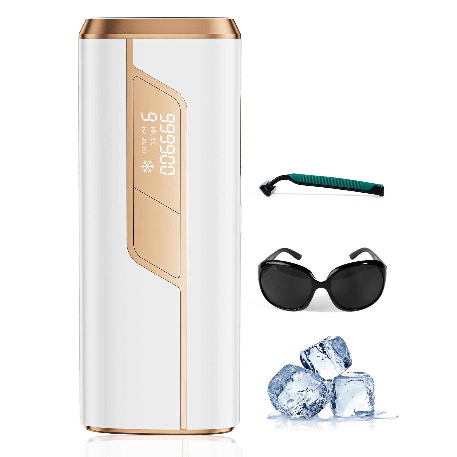 Professional IPL Laser Hair Removal Device for Women & Men - Painless At-Home Hair Remover with Ice Cooling, 999,990 Flashes - Permanent Hair Reduction for Face, Underarms, Legs, Arms & Bikini Area | Perfect for Smooth Skin at Home, Salon-Quality Results