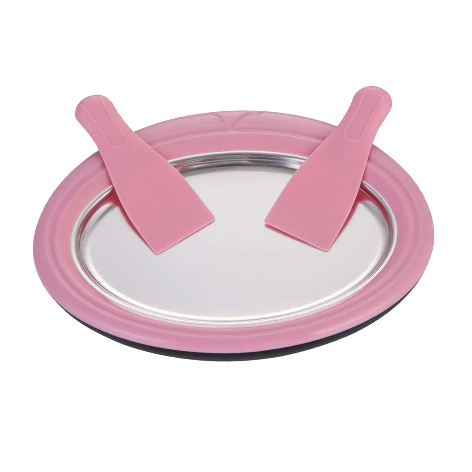 MagiDeal Ice Cream Maker Machine with Pan & Roll - Perfect for Homemade Yogurt, Sorbet, Gelato - Healthy DIY Frozen Dessert Maker in Pink - Great for Parties, Family Gatherings & Summer Treats