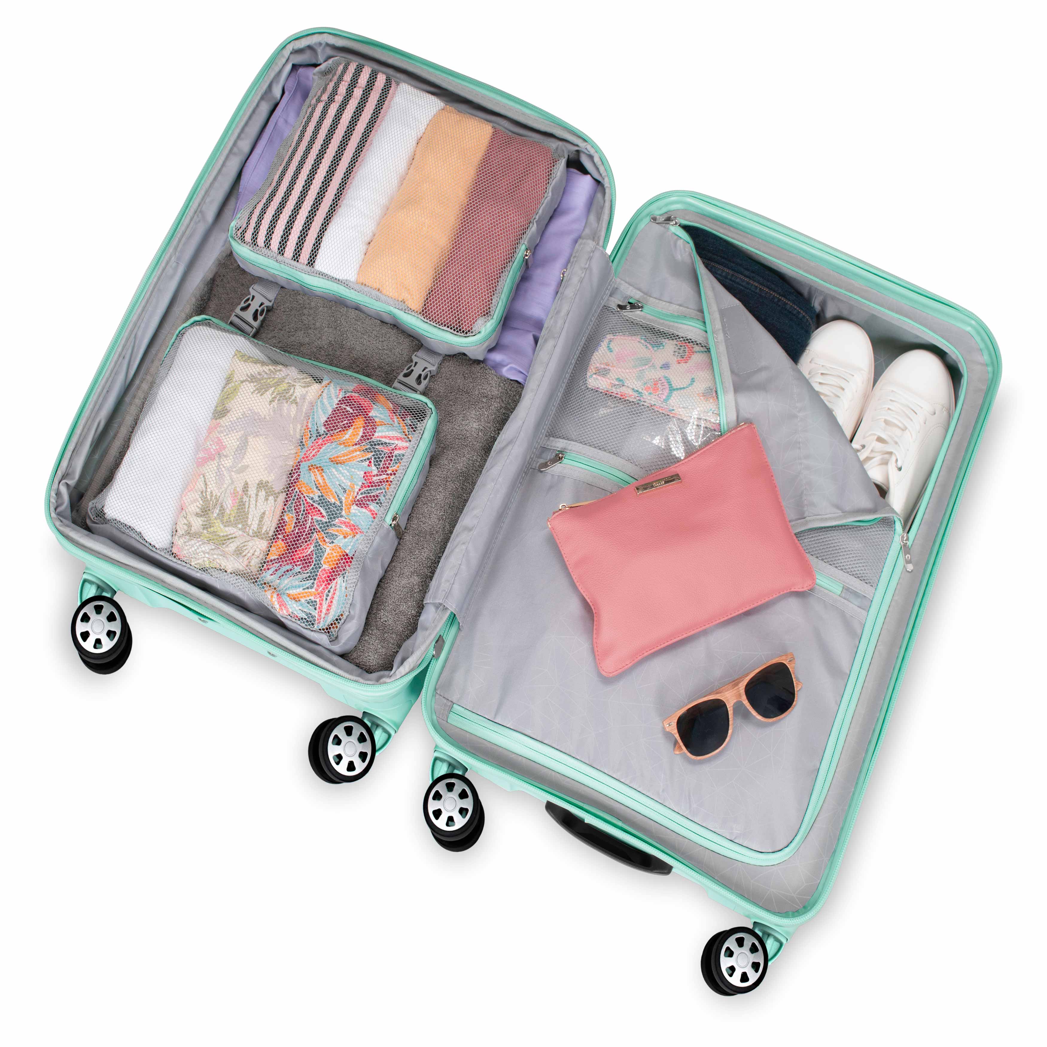 Pagosa Medium Checked Luggage - Lightweight Durable Suitcase for Travel, Business & Vacation - Spinner Wheels & TSA Lock - Perfect for Airplane Carry-On & Road Trips