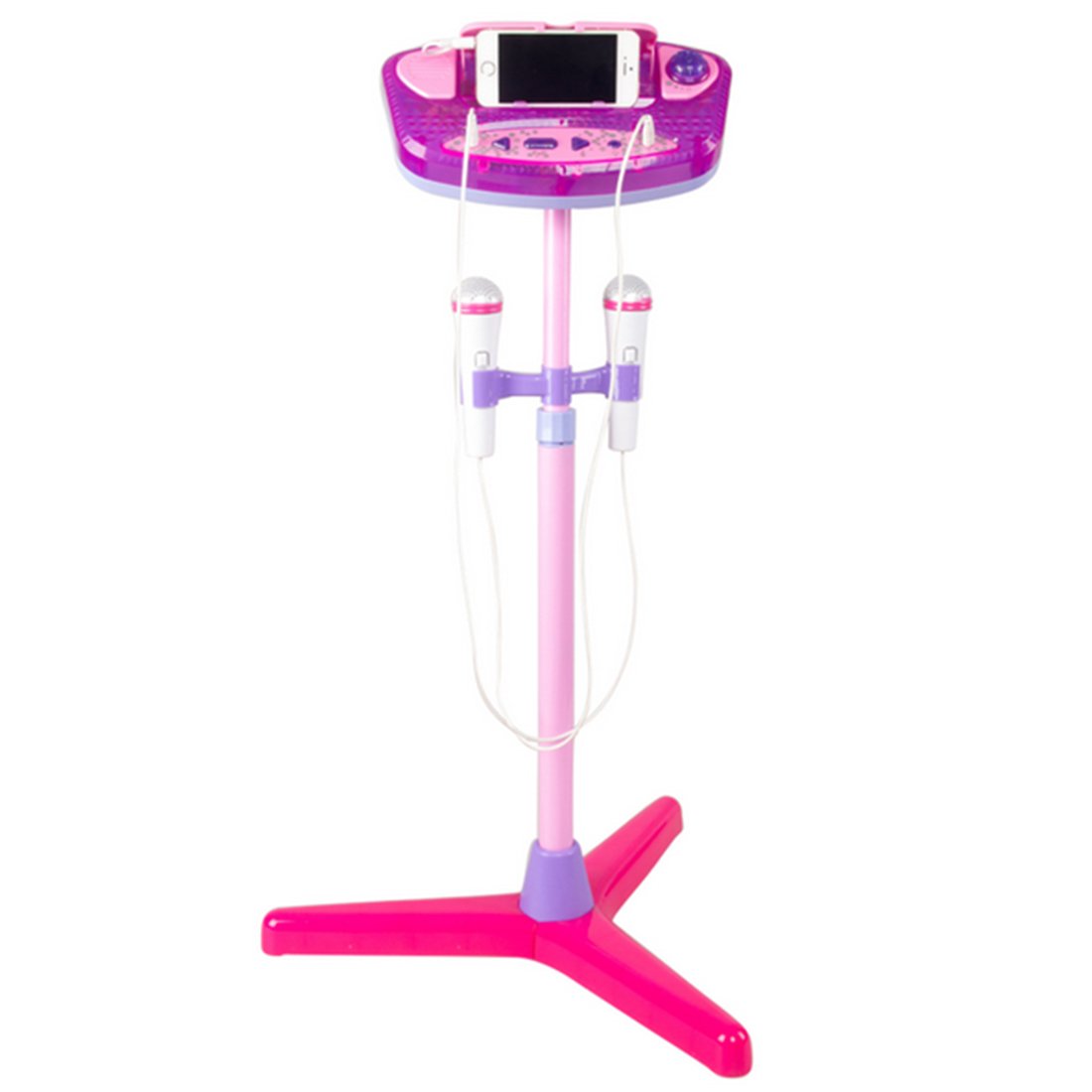 PeleusTech Kids Karaoke Machine with Adjustable Stand & 2 Wireless Microphones - Portable Singing Toy for Boys & Girls (Pink) | Perfect for Birthday Parties, Family Gatherings & Home Entertainment
