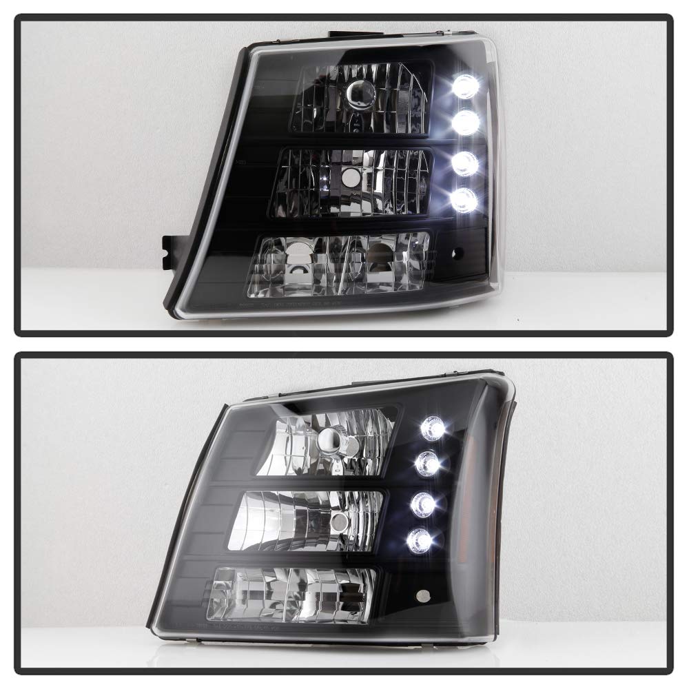 ACANII Black LED Headlights & Bumper Lights Conversion Kit for 2003-2006 Chevy Silverado 1500/2500/3500 & Avalanche - 1-Piece Pair - Upgrade Your Truck Lighting for Night Driving & Off-Road Adventures