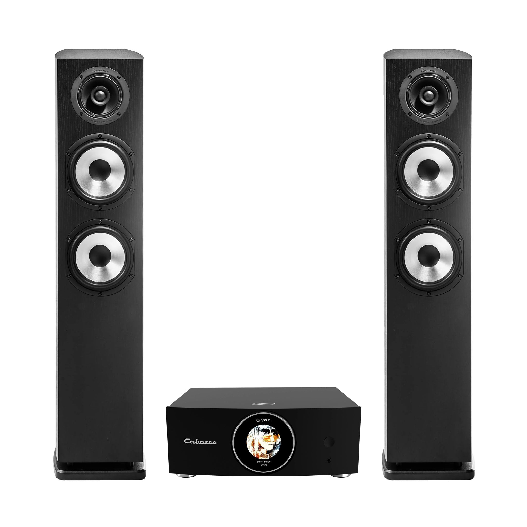 Cabasse ABYSS Wireless Amplifier & Jersey MC170 Floorstanding Loudspeakers - High-End Audio System for Home Theater & Music Listening