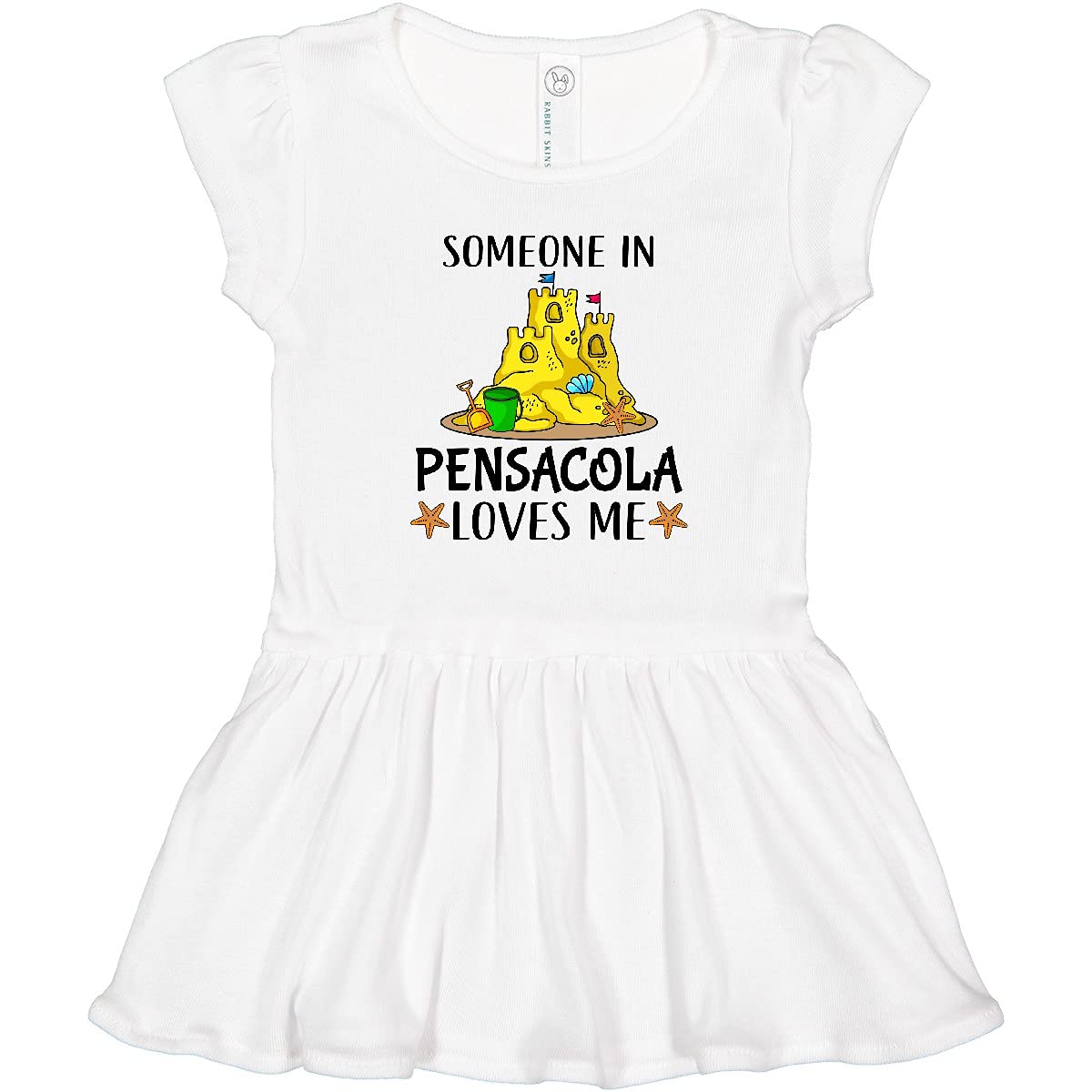Inktastic 'Someone in Pensacola Loves Me' Beach Vacation Toddler Dress - Cute Summer Outfit for Girls, Florida Vacation Souvenir, Casual Playdate & Family Photo Outfit