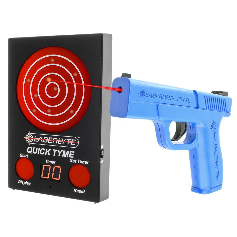 LaserLyte Quick Tyme Laser Trainer Target - Impact Display & Timed Games for Reactive Shooting & Dry Fire Practice | Pistol Training, Home Defense, Gun Safety Drills