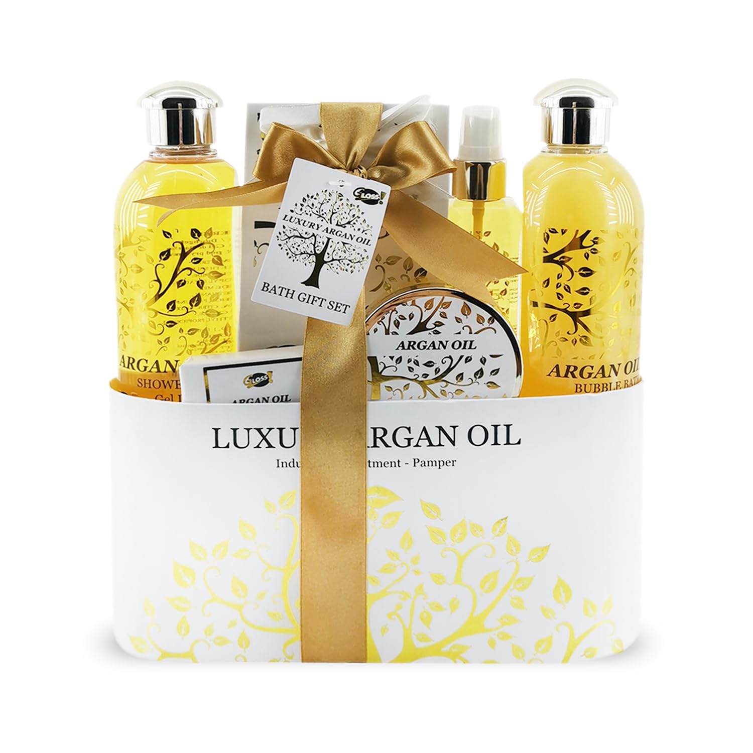 Luxury Argan Oil Bath Gift Set for Women - Moisturizing Body Care & Shower Essentials | Perfect Birthday, Christmas, Mother's Day Present | Spa & Relaxation Gift Box for Her | Ideal for Home Self-Care, Bridal Showers & Special Occasions
