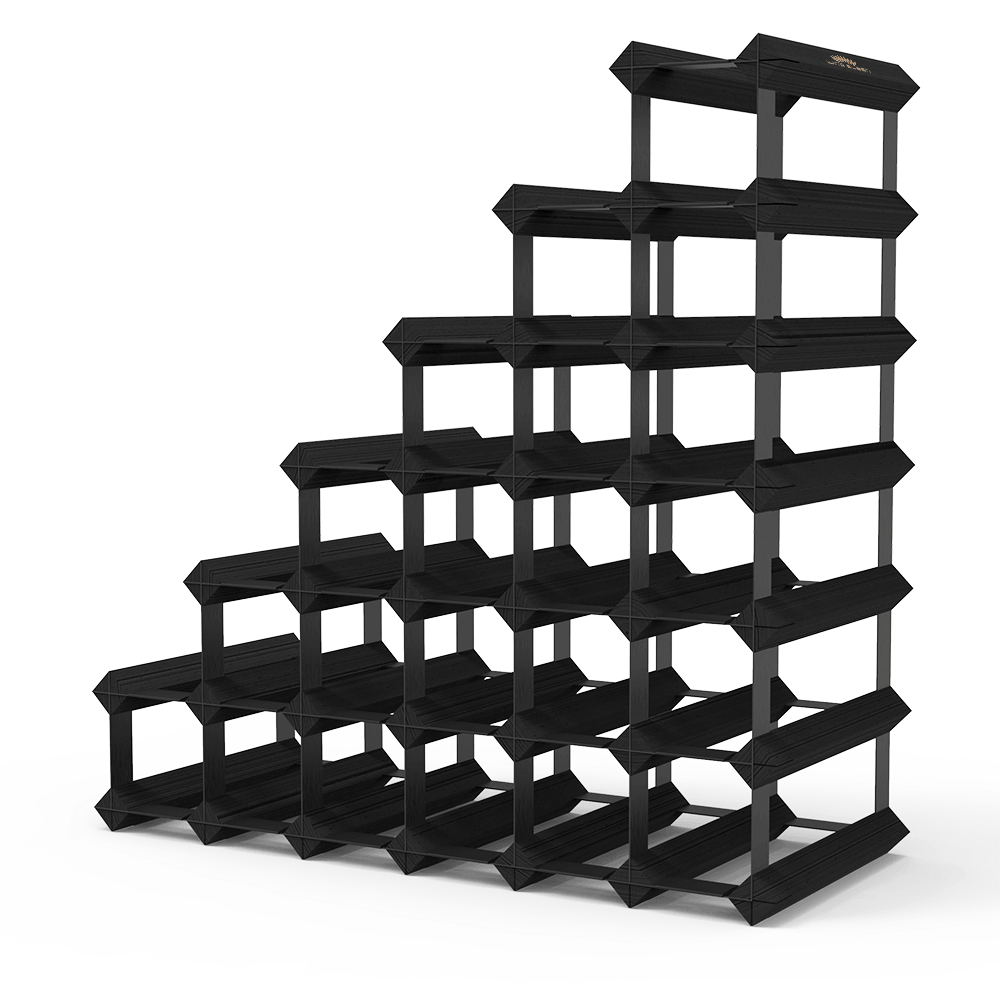 Sloped Timber Wine Rack - Premium Wooden Wine Storage for 6-12 Bottles - Perfect for Kitchen, Dining Room, or Wine Cellar Organization