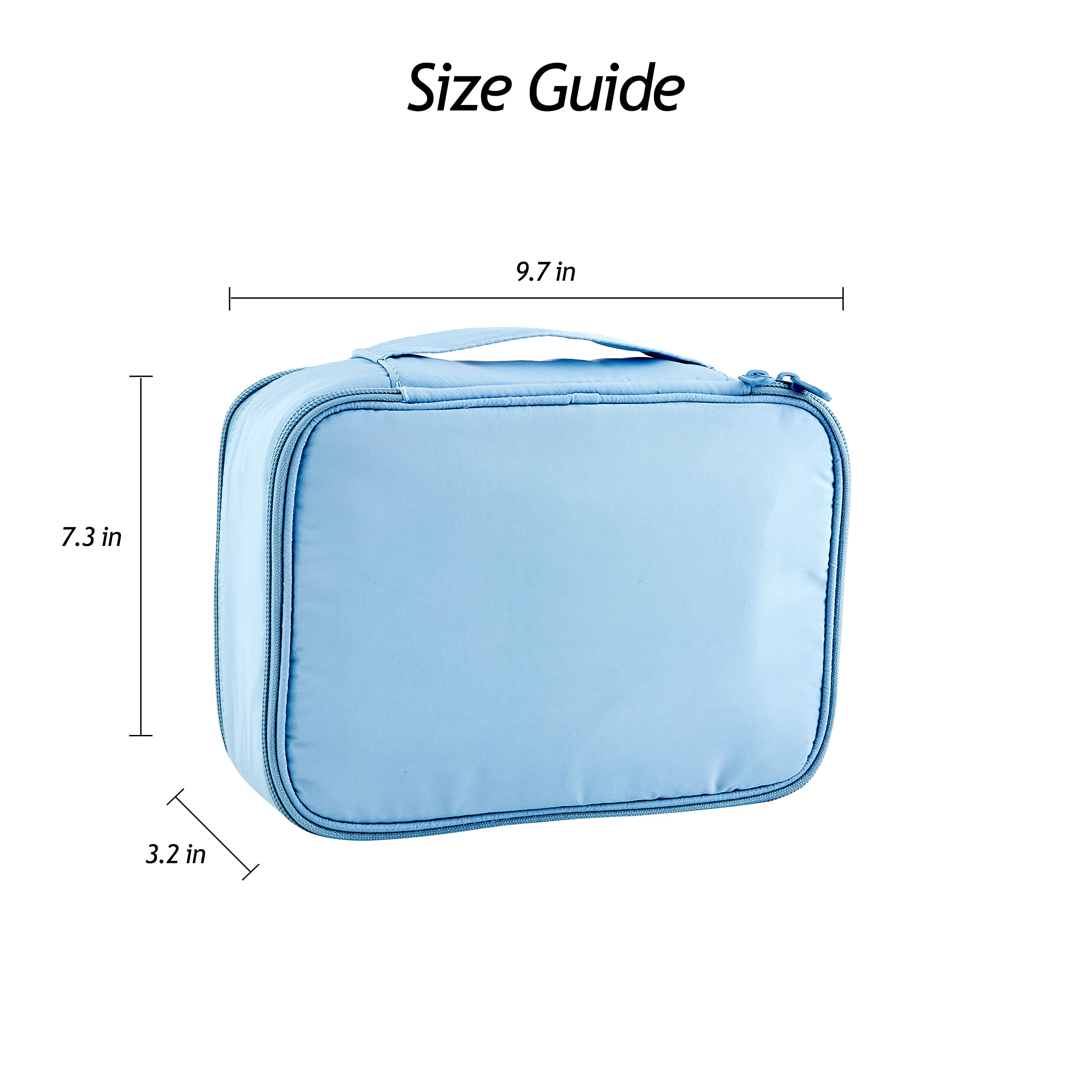 JJ POWER Waterproof Makeup Bags for Travel - Large Cosmetic Organizer with Toiletry Pouch (Blue) | Perfect for Airplane Carry-on, Gym Essentials & Daily Beauty Storage