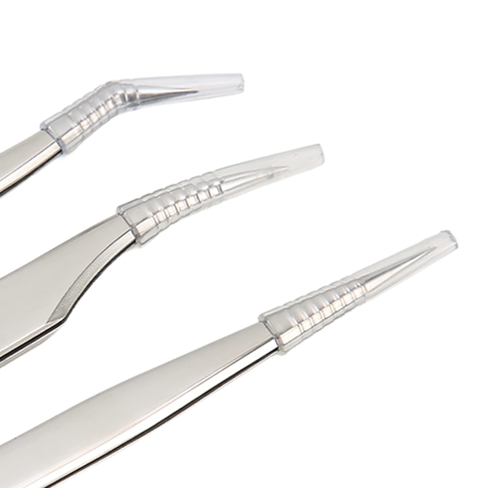 Professional Stainless Steel Eyelash & Blackhead Tweezers Set - 3Pcs for Precise Lash Extensions & Facial Care - Perfect for Home, Salon & Travel Beauty Kits
