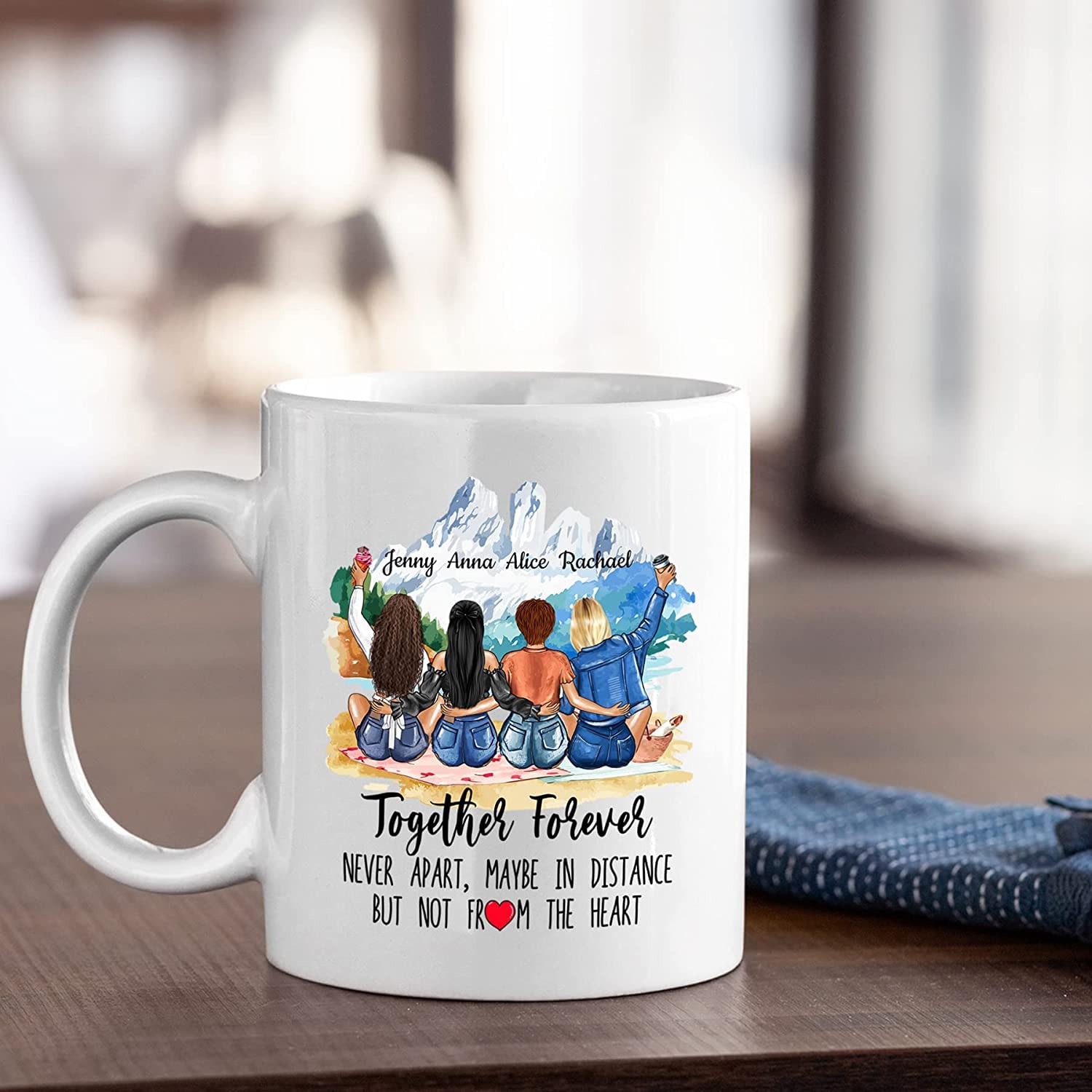 **Personalized Best Friend Coffee Mugs - Custom 11oz & 15oz Sister Gift with Names & Hairstyles - Unique BFF Birthday Present for Women - Long Distance Friendship Keepsake - Perfect for Coffee Lovers & Bestie Gifts**    *(Ideal for birthdays, anniversaries, or as a heartfelt keepsake to celebrate lifelong friendships!)*
