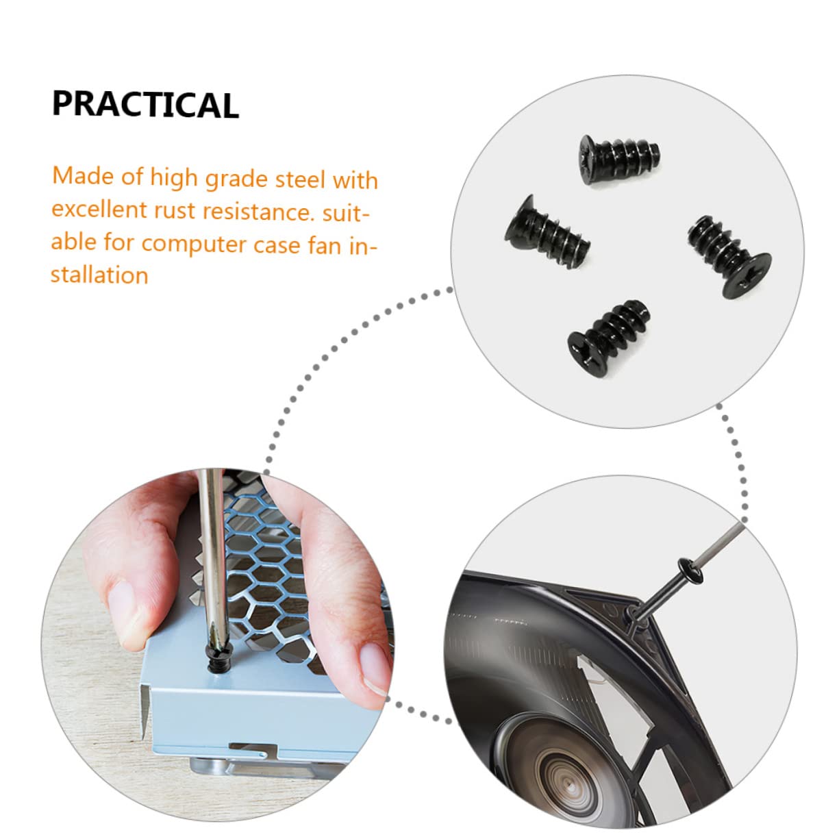 Uonlytech 3 Sets Computer Case Fan Screws Kit - Long & Short Chassis Fan Mounting Screws Assortment for PC Build, Cooling System, and DIY Computer Upgrades