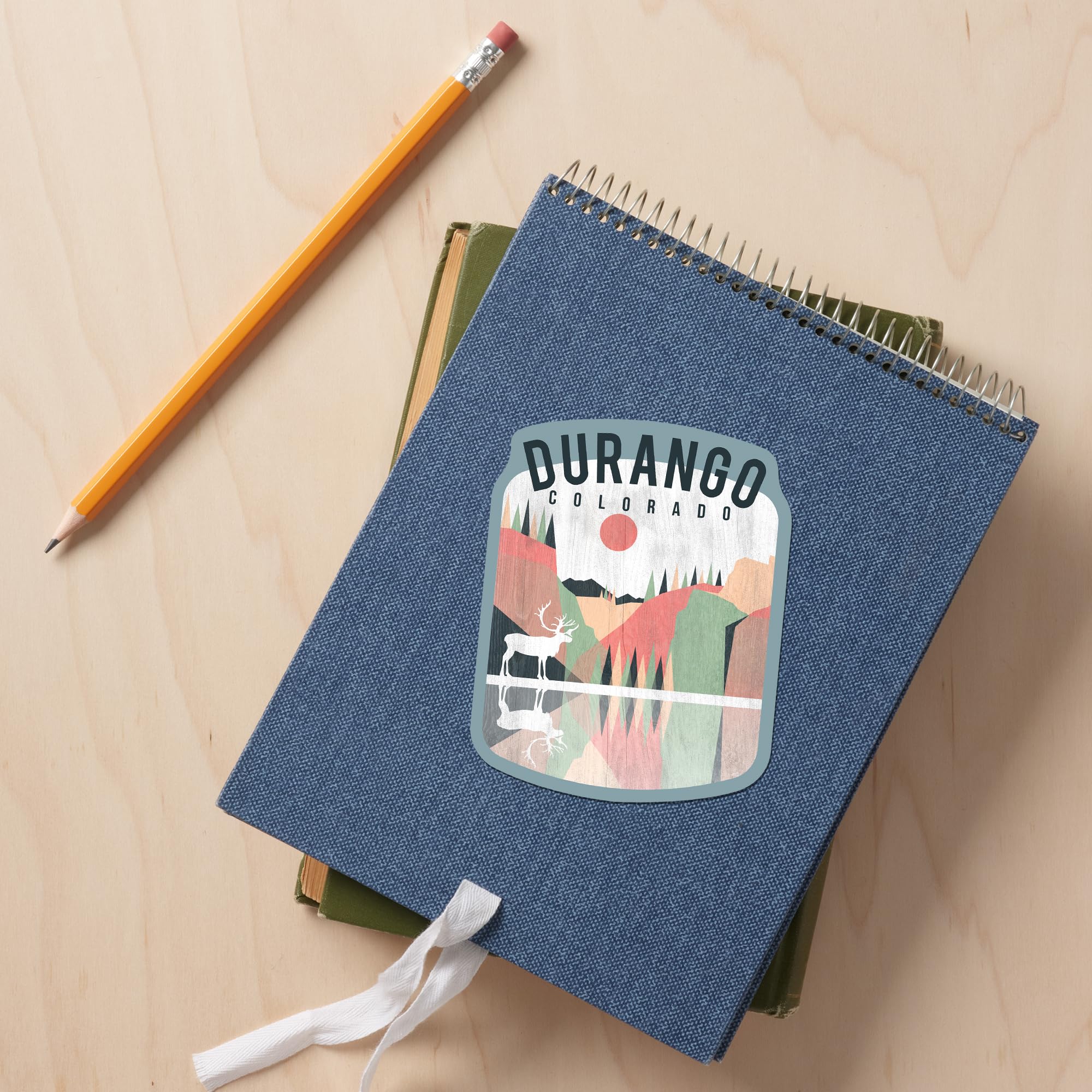 Durango Colorado Elk Die-Cut Vinyl Sticker - 3 to 6 Inch Waterproof Decal with Geometric Opacity Design for Cars, Laptops, Water Bottles & Coolers - Perfect for Outdoor Adventures, Road Trips and Personalizing Your Gear
