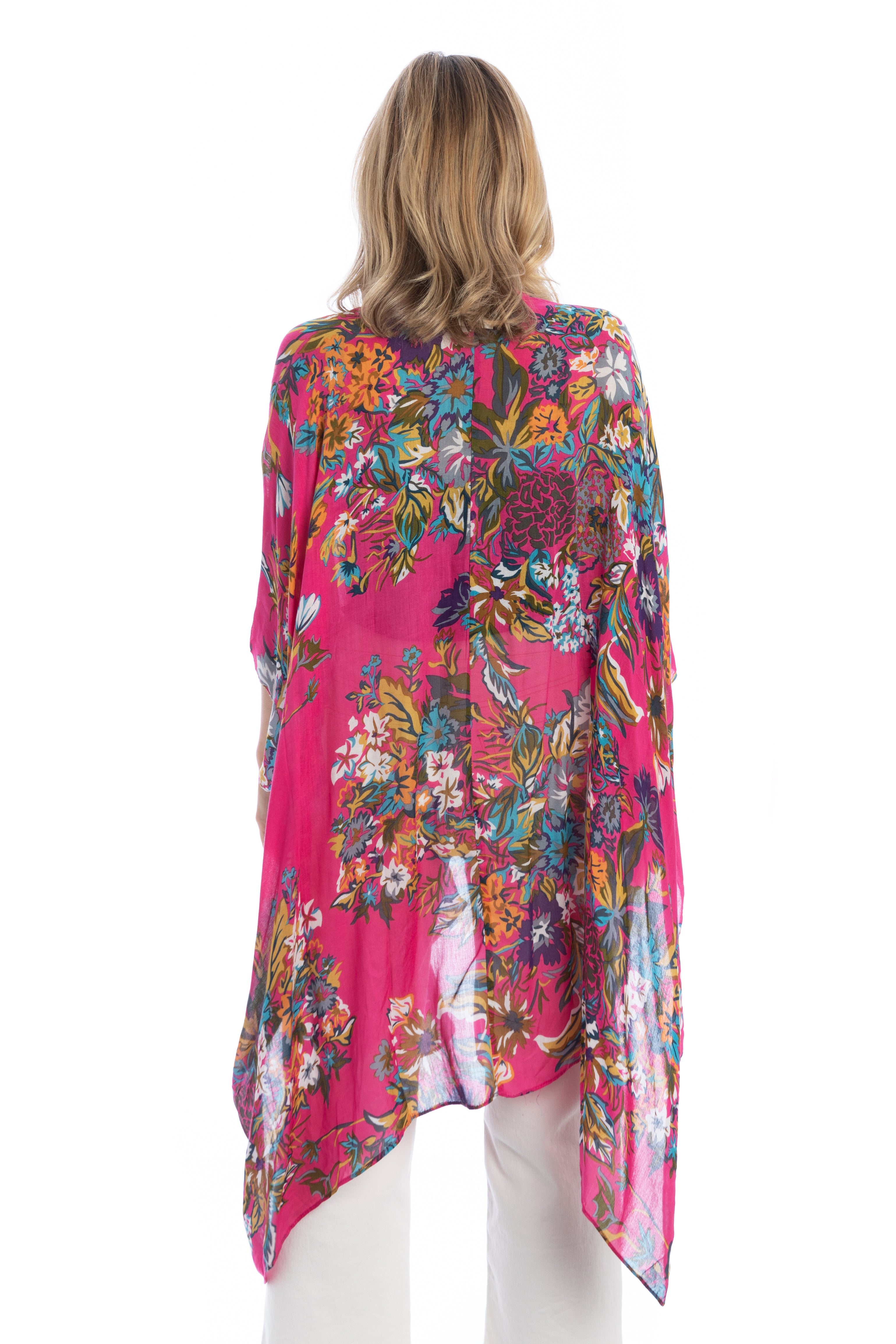 Elegant Floral Kimono Robe - Lightweight & Flowy Women's Cover Up for Beach, Pool, or Lounge Wear