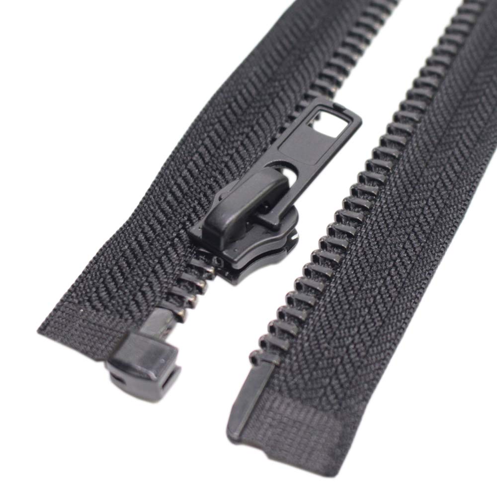 Heavy Duty 18 Inch Black Nickel Teeth Separating Jacket Zipper - Right Handed Metal Zipper for Men's Coats & Jackets - Durable Sewing Replacement Zipper for Outerwear, DIY Projects & Fashion Design