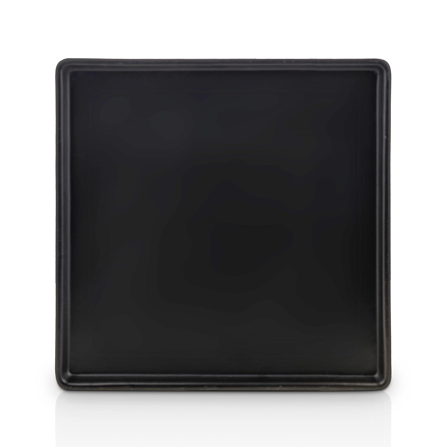 Grace Stoneware Dinner Plate Set of 4 - Elegant Black Stone Lain Plates for Everyday Dining, Dinner Parties & Home Decor