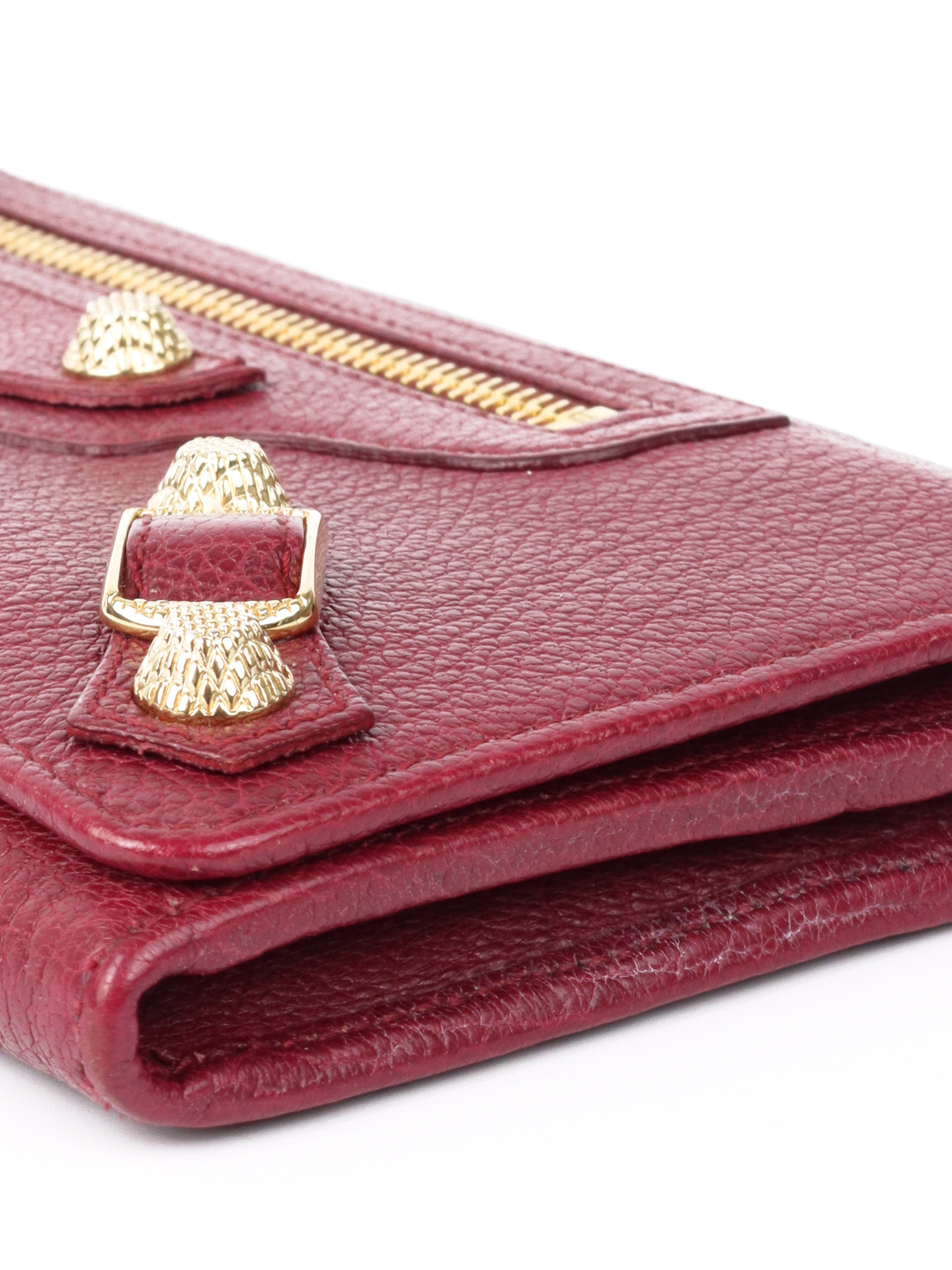 Balenciaga Bordeaux City Burgundy Long Leather Wallet for Women - Stylish RFID Blocking Luxury Wallet for Everyday Use, Travel & Shopping