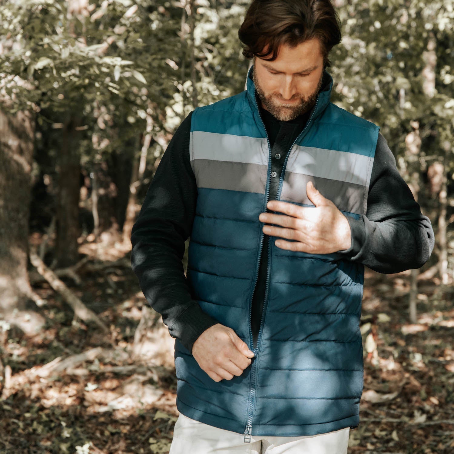 Men's Crater Navy Rider Vest - Lightweight & Stylish Outdoor Jacket for Motorcycle Riding, Hiking & Casual Wear