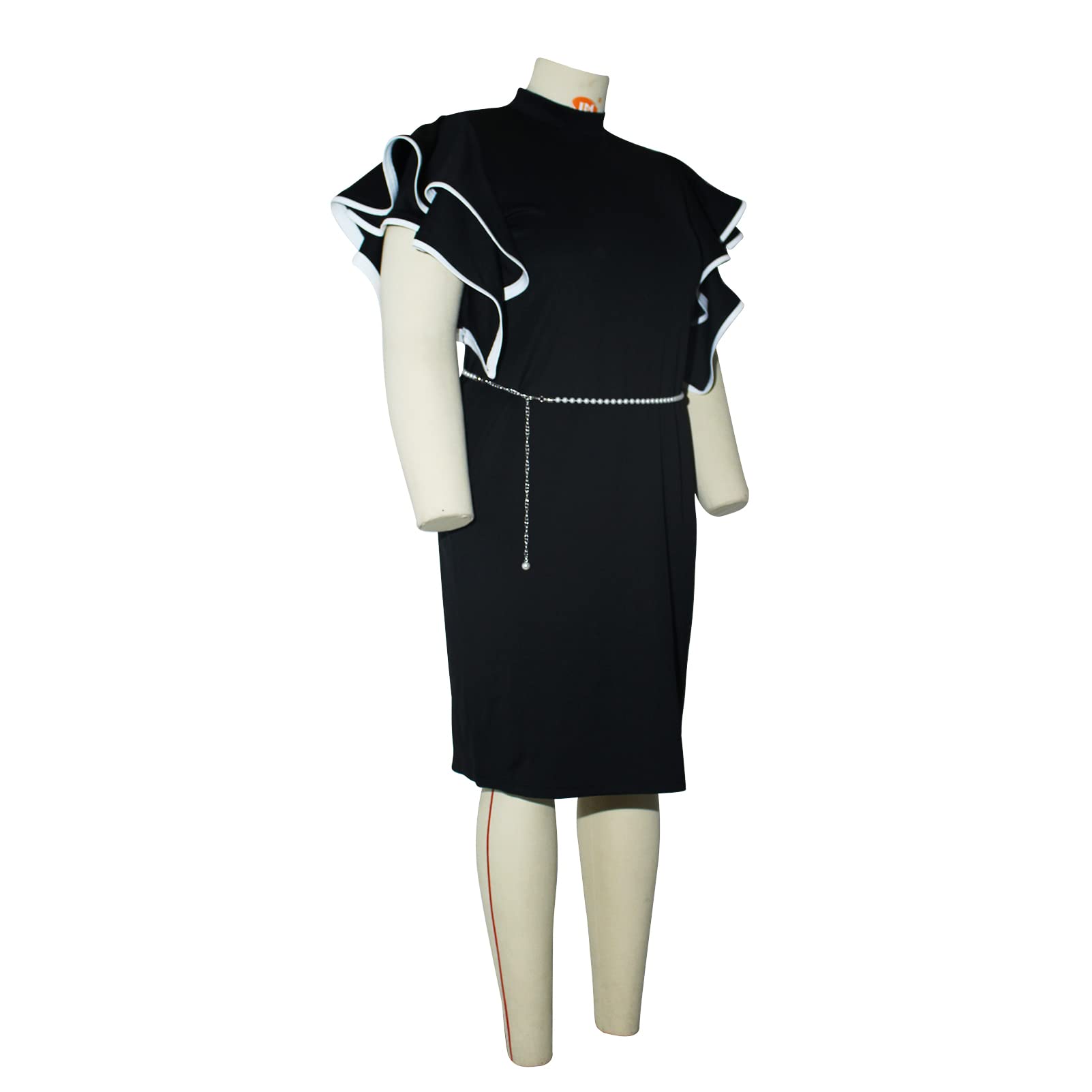 Cololura Plus Size Ruffle Sleeve Peplum Bodycon Dress - Elegant Formal Evening Gown for Women, Cocktail Party, Prom & Special Occasions