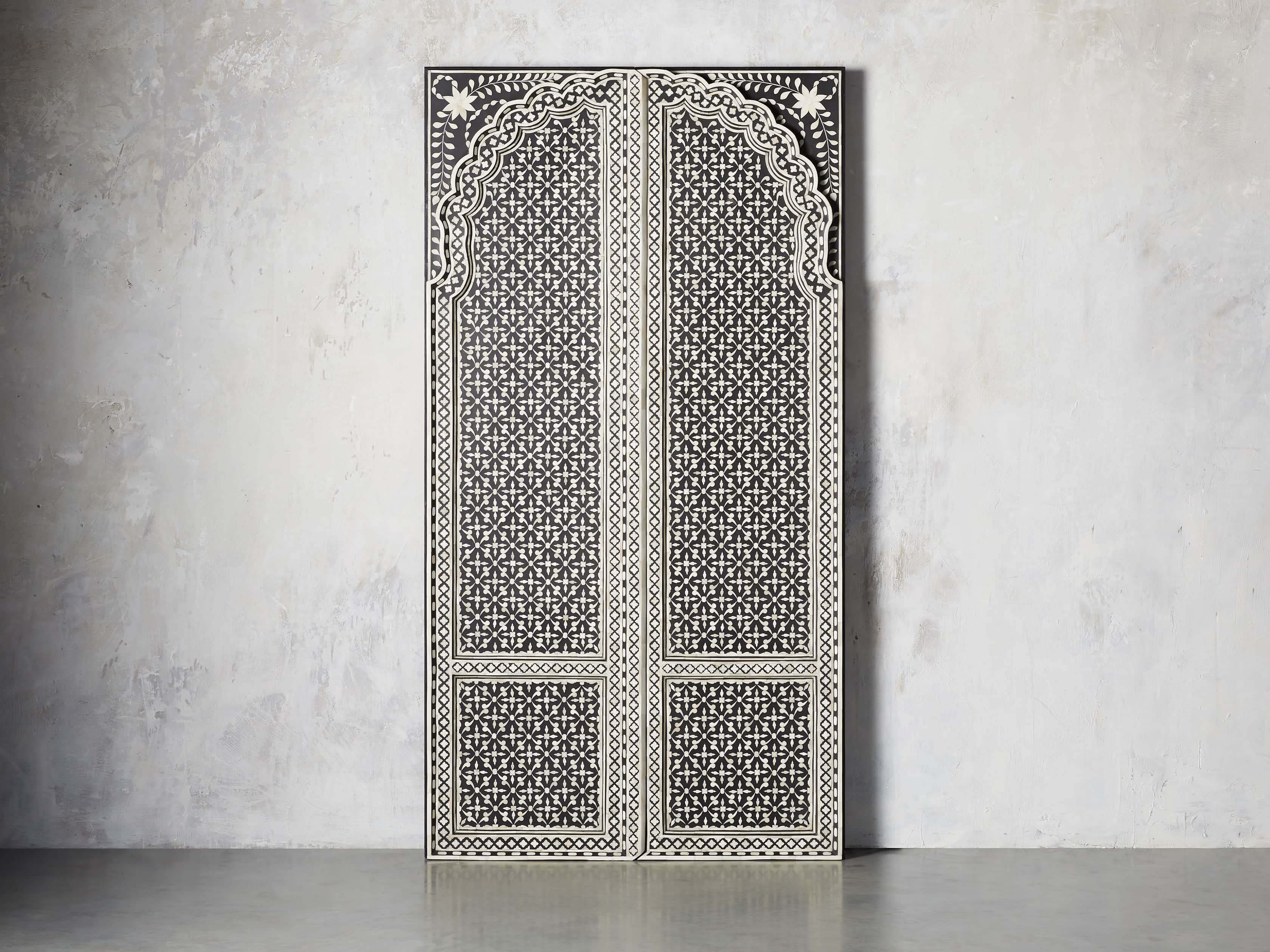 Handcrafted Aravali Inlay Door - Exquisite Wooden Door with Traditional Indian Design for Home & Office Decor | Perfect for Living Room, Bedroom, or Entryway