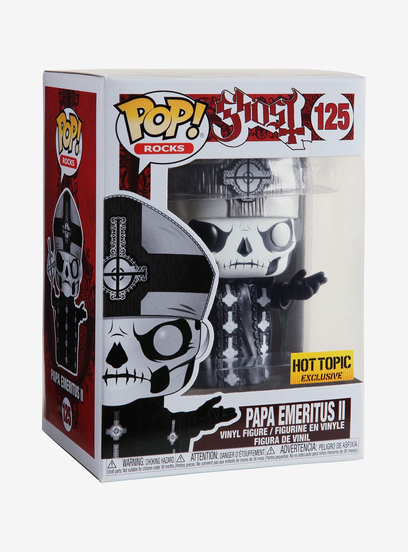 Funko Pop! Rocks Papa Emeritus II Exclusive #125 - Ghost Collectible Vinyl Figure for Music Fans & Horror Enthusiasts - Perfect for Display, Gifts & Pop Culture Collections