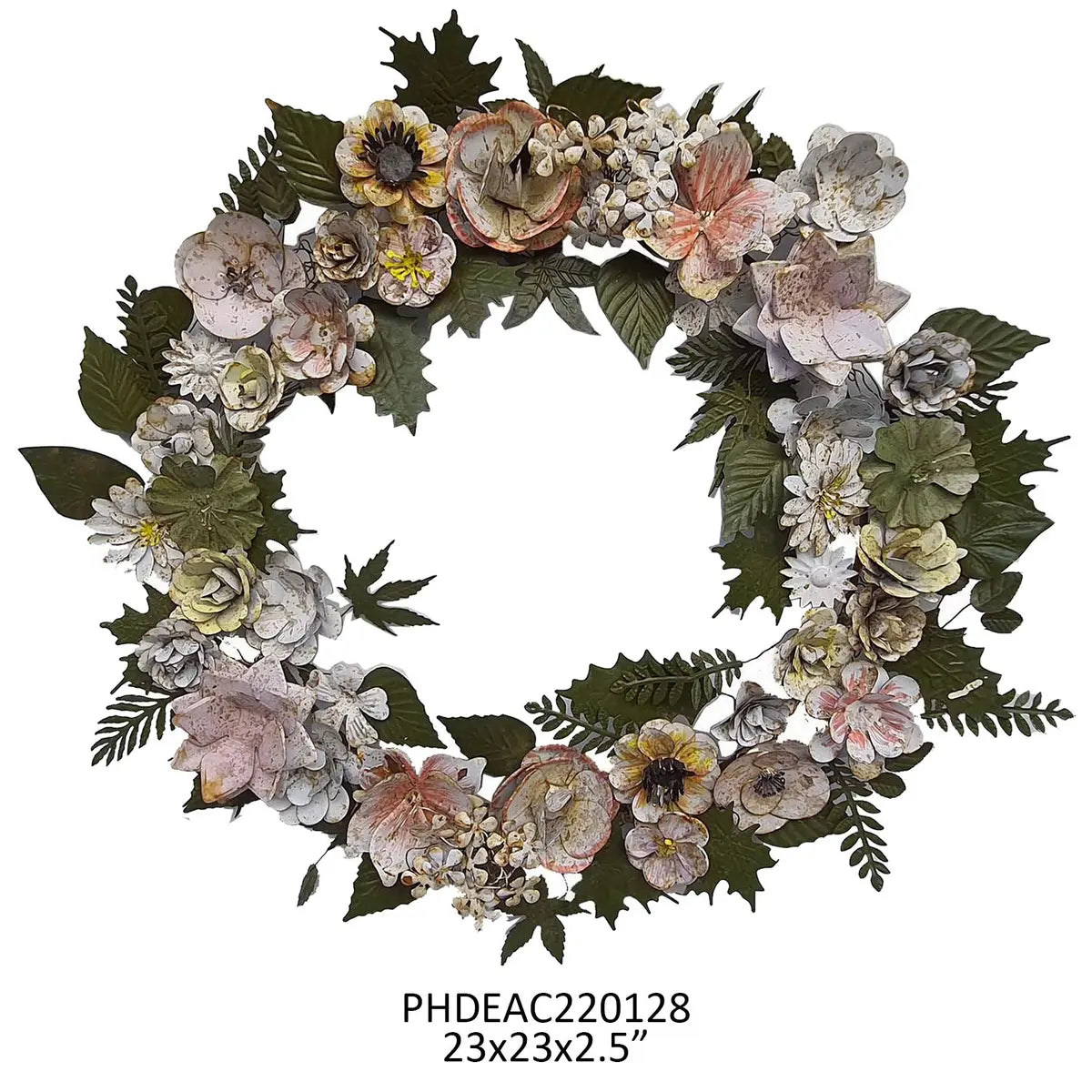 French Wire Floral Metal Wreath - Rustic Home Decor for Doors, Walls, and Seasonal Celebrations | Perfect for Weddings, Christmas, and Spring Decorations