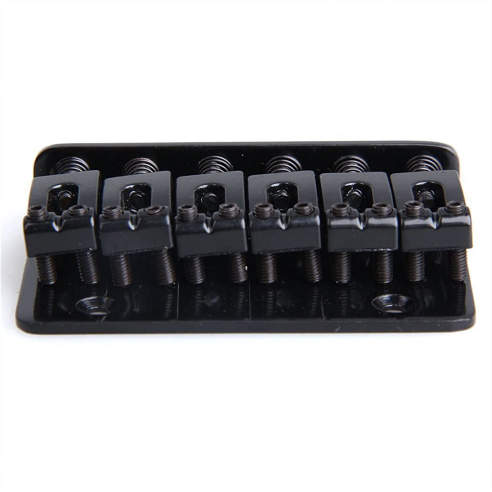 6 String Hardtail Top-Loading 65mm Electric Guitar Bridge - Black Replacement Bridge Part for Fender Stratocaster & Telecaster Style Guitars - Perfect for Upgrades & Repairs