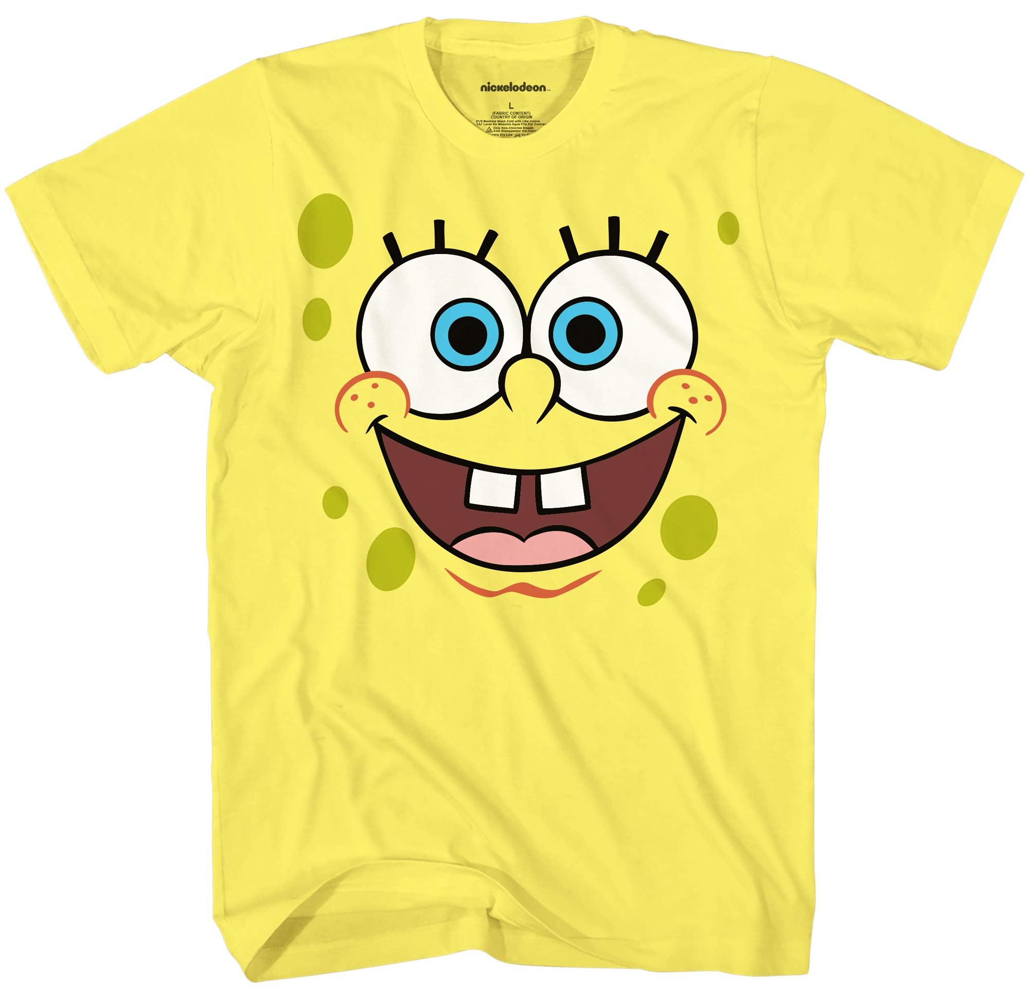 SpongeBob SquarePants Graphic T-Shirt for Men - Funny Cartoon Character Tee - Soft Cotton Casual Shirt (Yellow, XXX-Large) - Perfect for Halloween Costume, Cosplay, Birthday Gift and SpongeBob Fans Collection