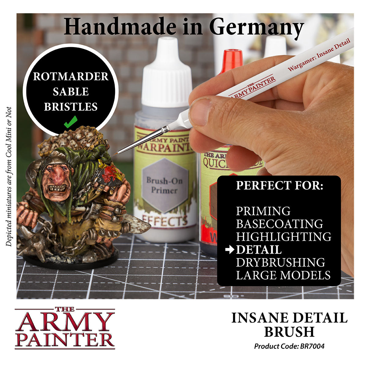 Wargamer Brush - Ultra Fine Detail Miniature Paint Brush for Tabletop Gaming & Model Painting | Perfect for Warhammer, D&D & Hobby Crafting
