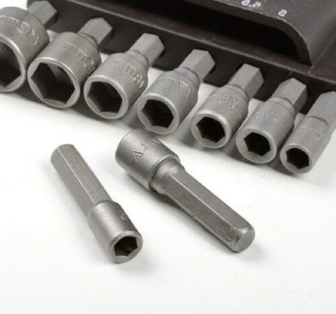 14-Piece Power Nut Driver Set - Dual Metric (MM) & Standard SAE 1/4
