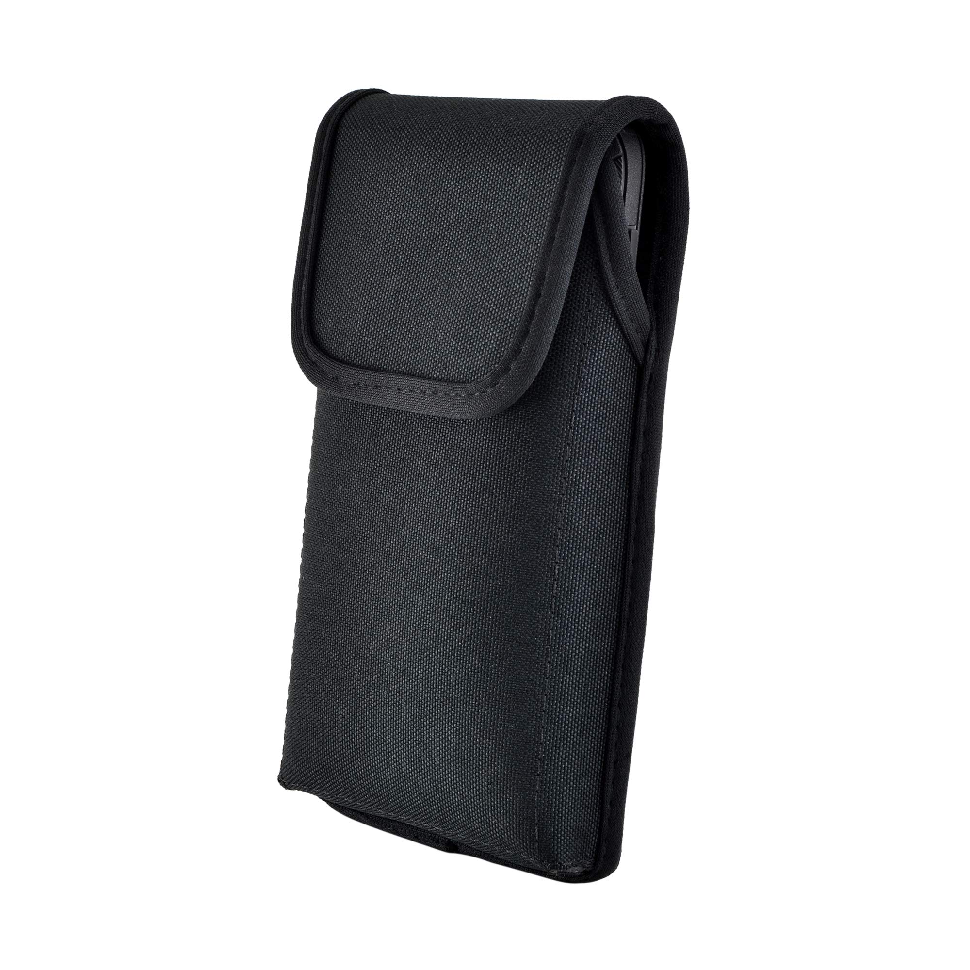 Premium Nylon Phone Holster for Samsung Galaxy S25-S20 - Black Belt Clip Pouch for Phones with Bulky Cases - Durable Cell Phone Holder with Metal Clip - Perfect for Outdoor Activities, Work & Travel