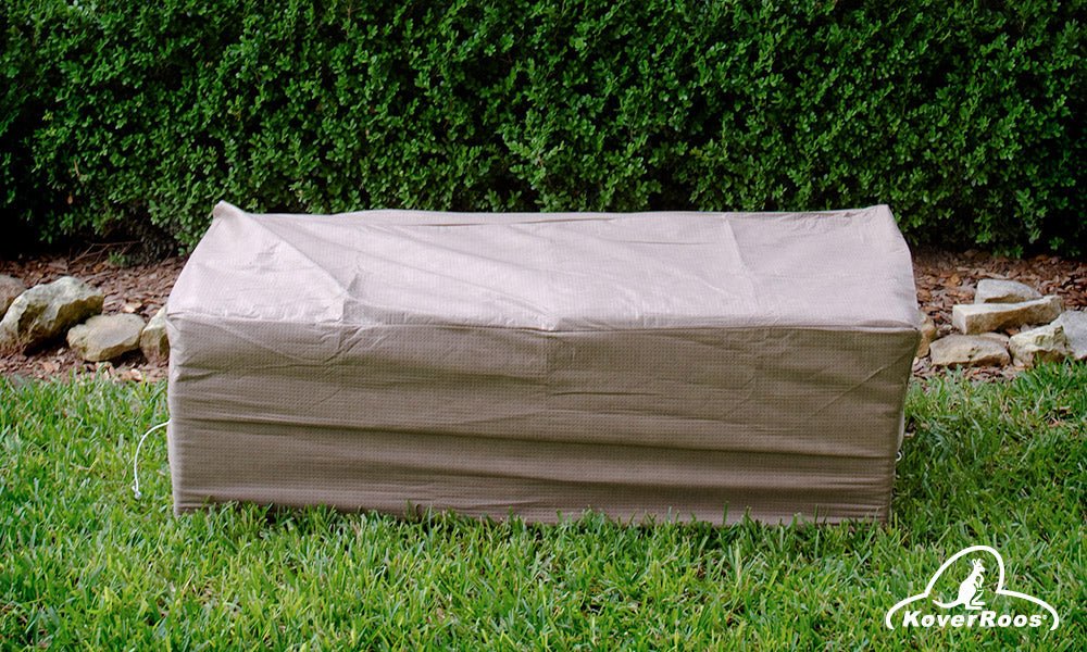 KoverRoos® III Backless Bench Cover - Waterproof & UV Resistant Outdoor Furniture Protector for Patio, Deck, and Garden Use