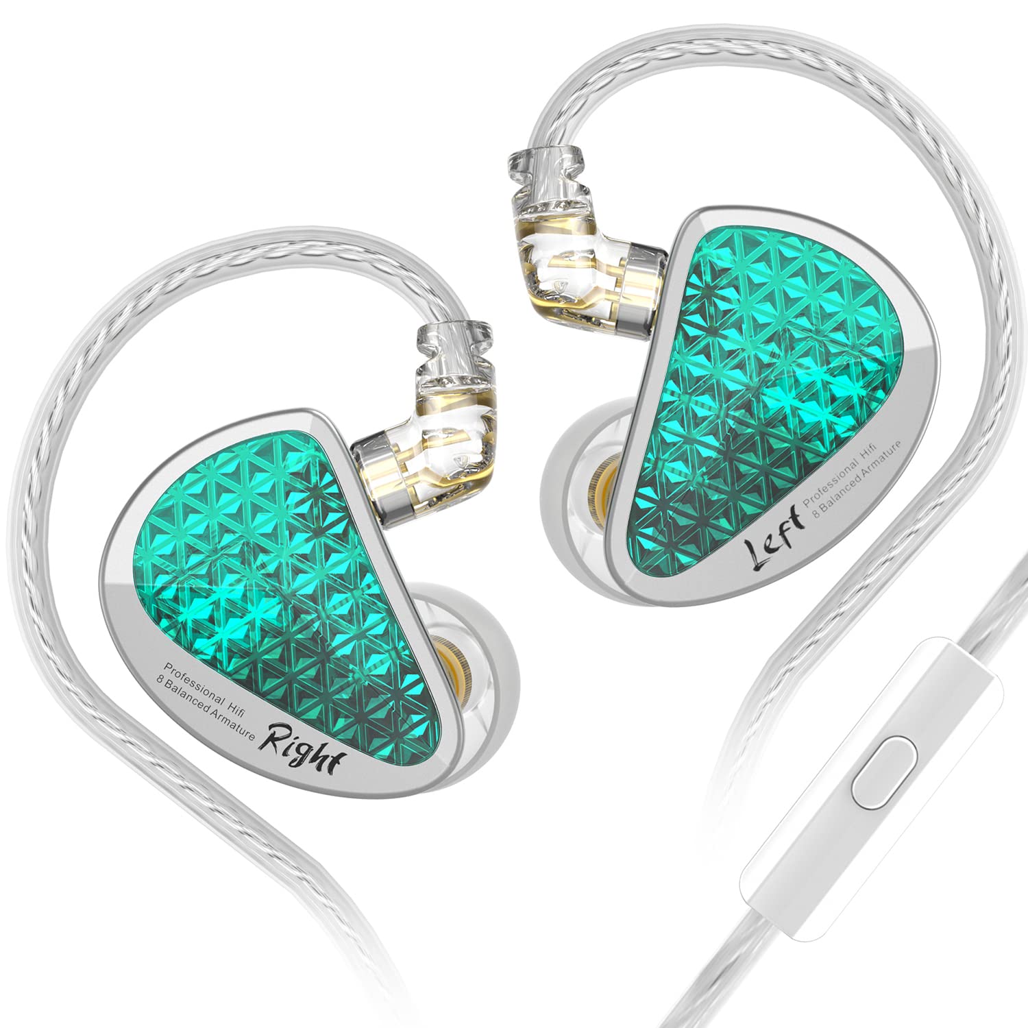 KZ AS16 Pro 8 Balanced Armature HiFi In-Ear Monitor Headphones with Microphone - Studio Recording, Gaming Earbuds, High Resolution Audio for Musicians & Audiophiles (Blue) - Perfect for Stage Performances, Studio Mixing & Competitive Gaming