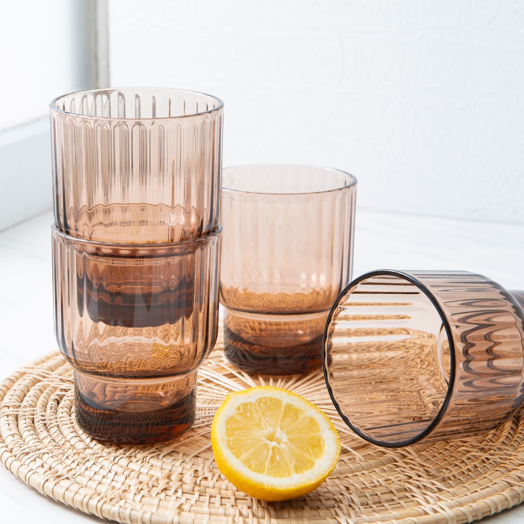 13oz Serenity Short Tumbler Set - 4 Piece Stainless Steel Insulated Cups with Lid & Straw for Coffee, Tea, Smoothies - Perfect for Home, Office, Travel & Outdoor Use