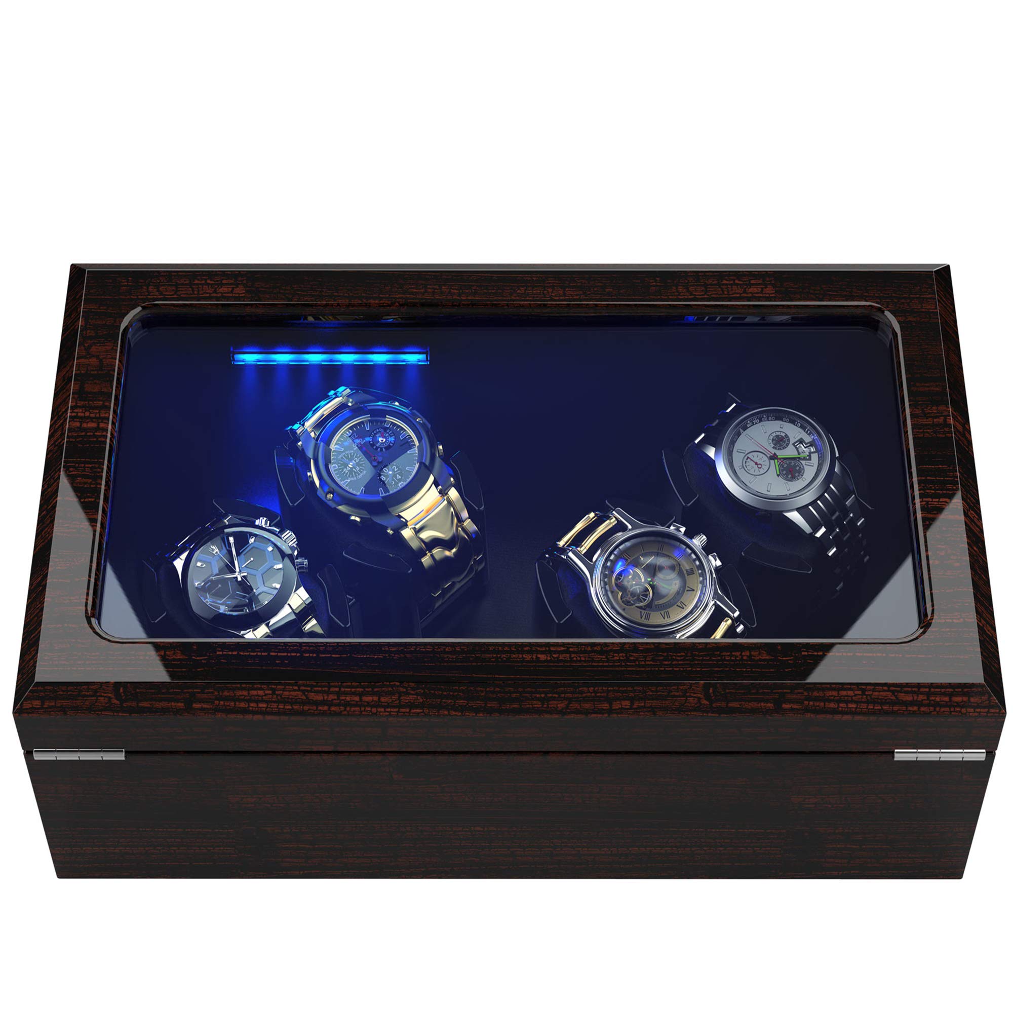 Premium Watch Winder with Memory Foam Watch Pillows - 4 Silent Rotation Modes, 10dB Ultra Quiet, Anti-Magnetic Design - Includes 2 Large Size Watch Pillows for Automatic Watches (Perfect for Men's & Women's Luxury Watches - Ideal for Nightstand, Dresser, or Travel Case Storage)