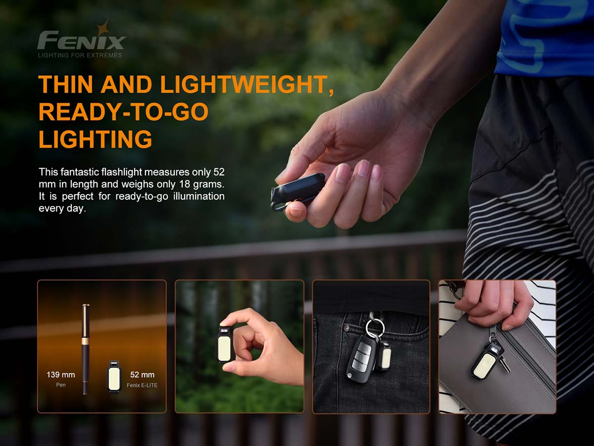 Fenix MINI LITE Compact EDC Flashlight - Ultra Bright LED Pocket Light for Camping, Hiking, Emergency & Everyday Carry (Black)