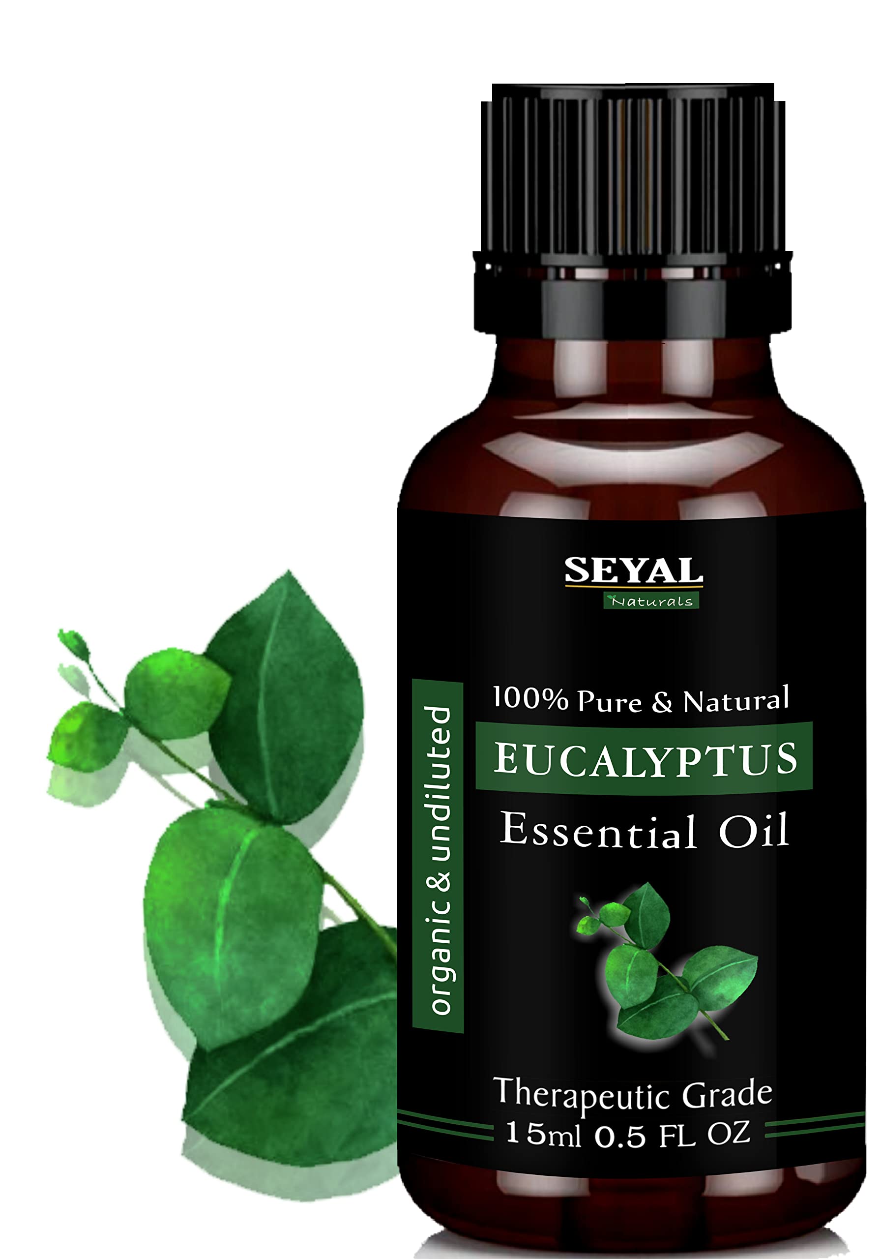 100% Pure & Natural Eucalyptus Essential Oil (Nilgiri Tel) - Therapeutic Grade for Aromatherapy, Steam Inhalation, Hair Growth & Skin Care | Relieves Cold & Cough | 15ml Bottle for Diffusers, Massage & Home Spa
