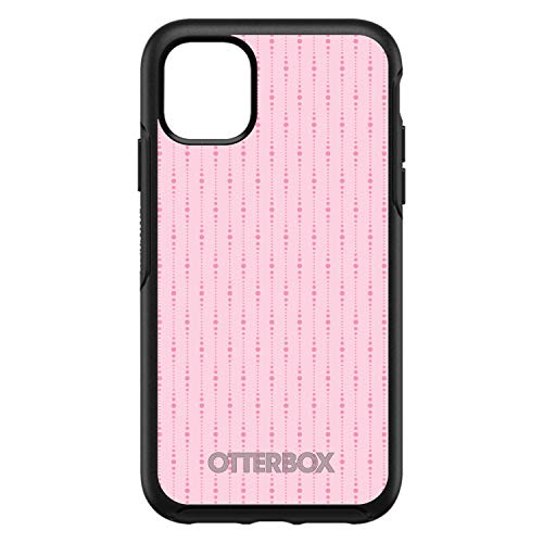 Pink Dot Line Pattern On Black Case