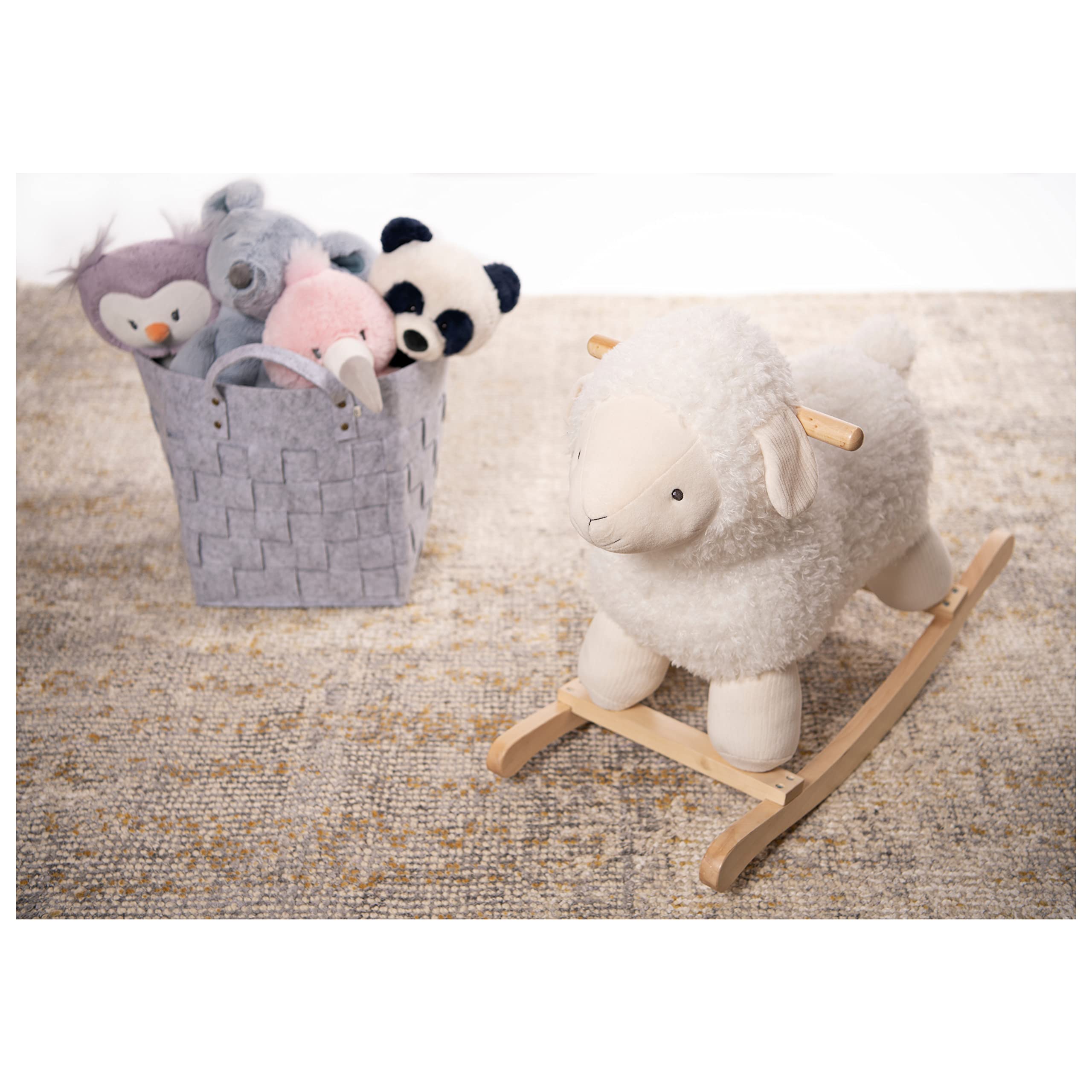 GUND Baby Elephant Rocker with Wooden Base - Soft Plush Stuffed Animal Toy for Nursery, Kids Room & Playtime - Gray, 23