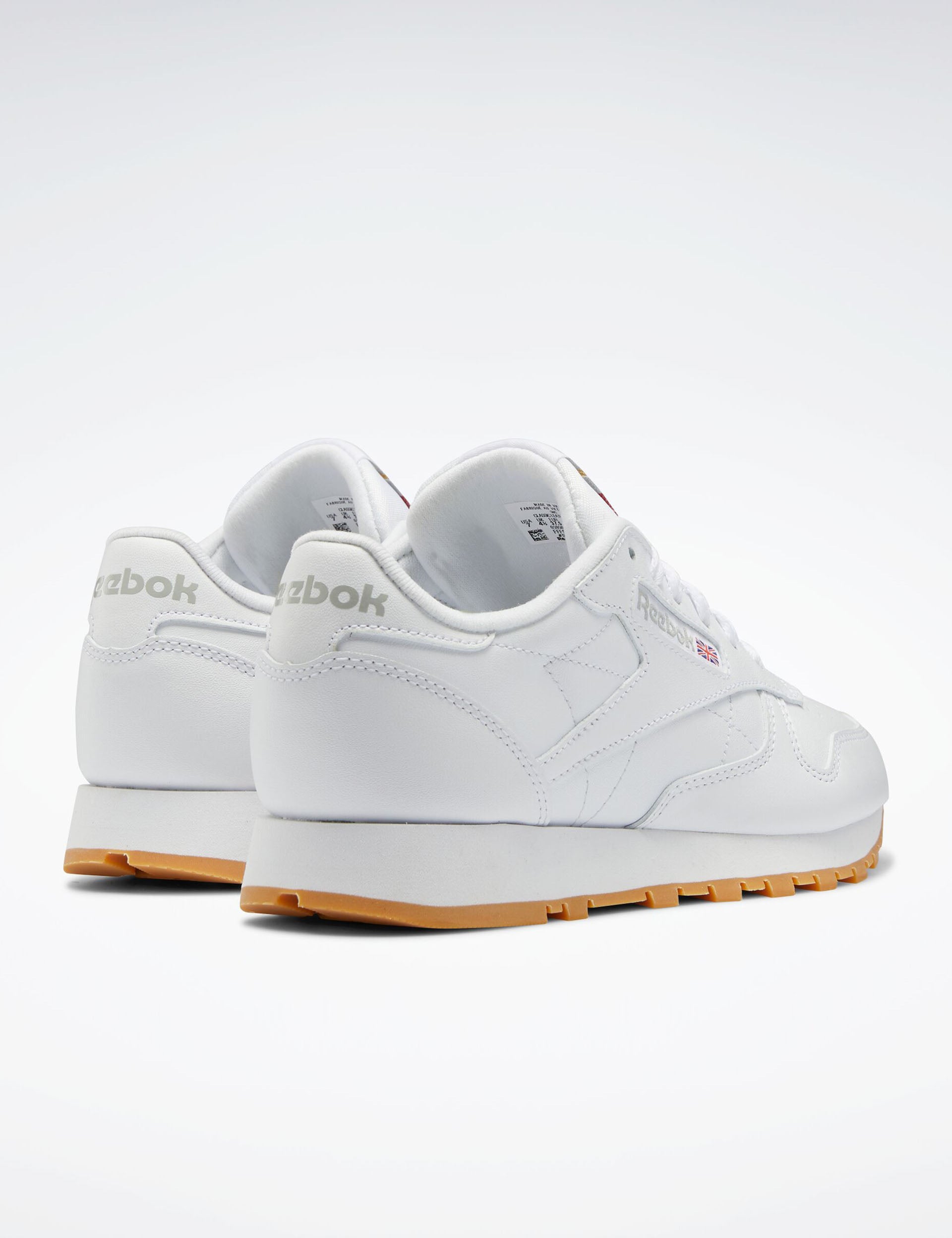 Reebok Classic Leather Shoes for Men - Cloud White/Pure Grey | Vintage Style Sneakers with Rubber Gum Sole | Perfect for Casual Wear, Gym & Street Fashion