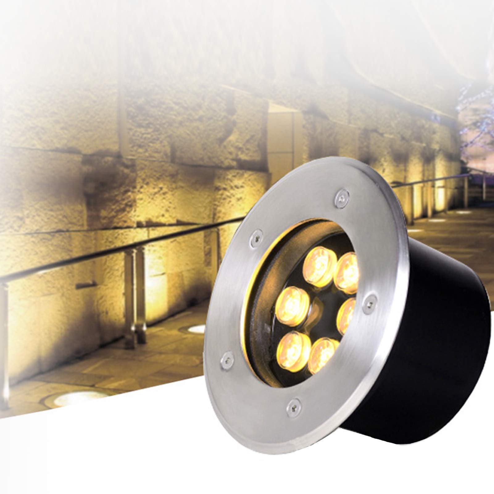 ALGFree-Chair Waterproof IP67 LED Underground Light - 9W Green Deck & Landscape Lighting for Outdoor Steps, Pathways, Gardens - AC 85-265V, Energy Efficient Recessed Buried Lights (Ideal for Patios, Driveways & Yard Decor)